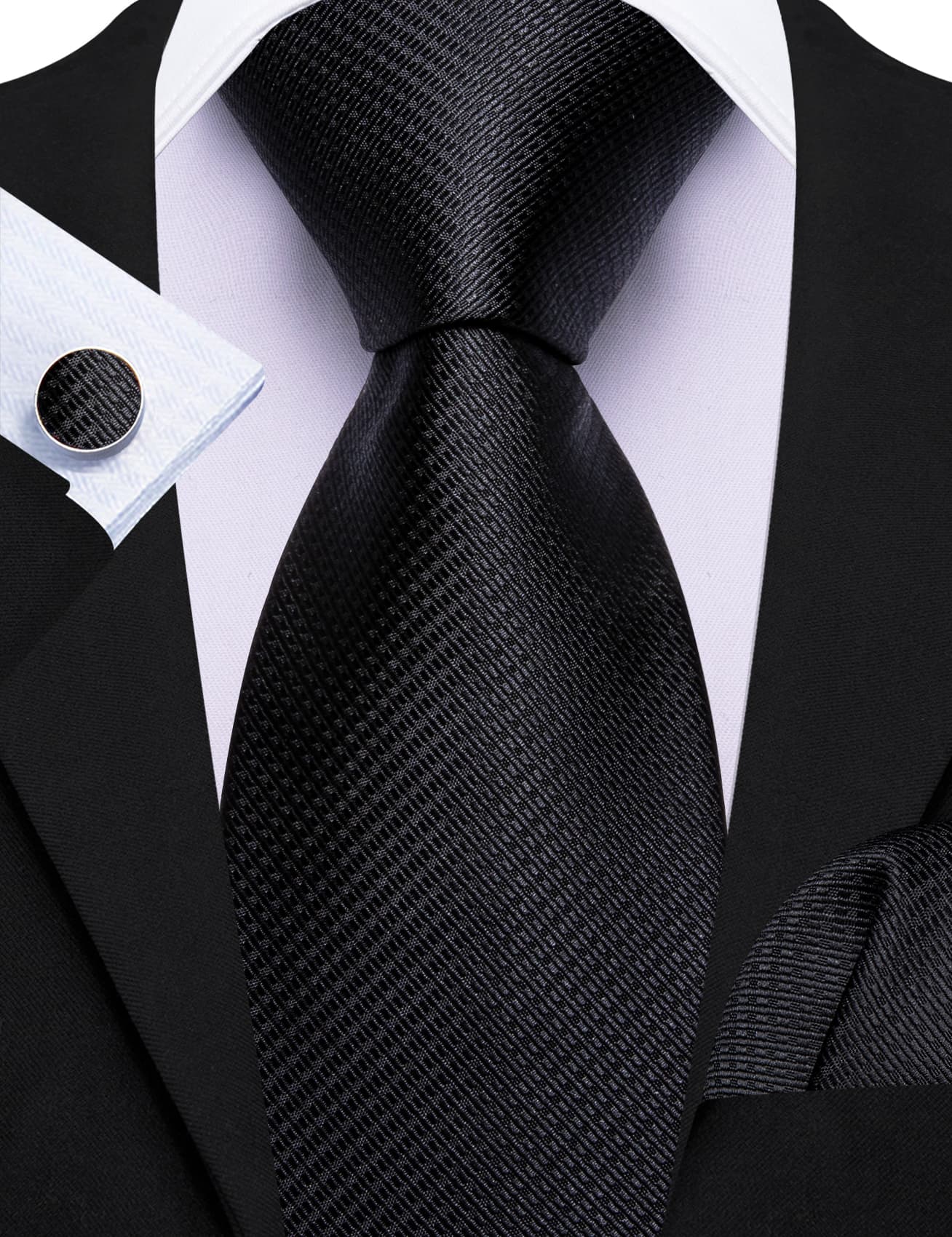 Black usit white dress Shirt Black necktie for men 