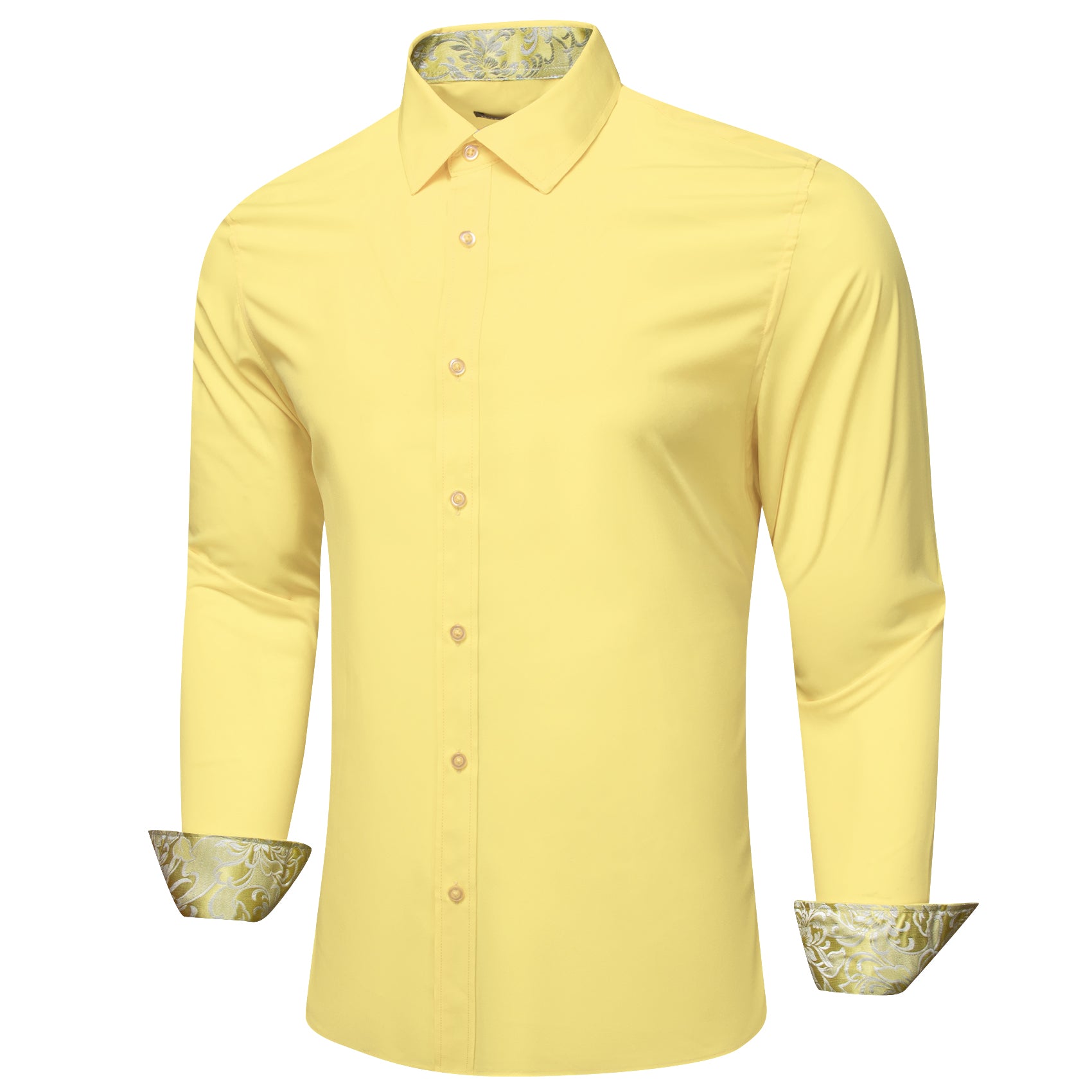 yellow beige long sleeve shirt for men  mens yellow shirt