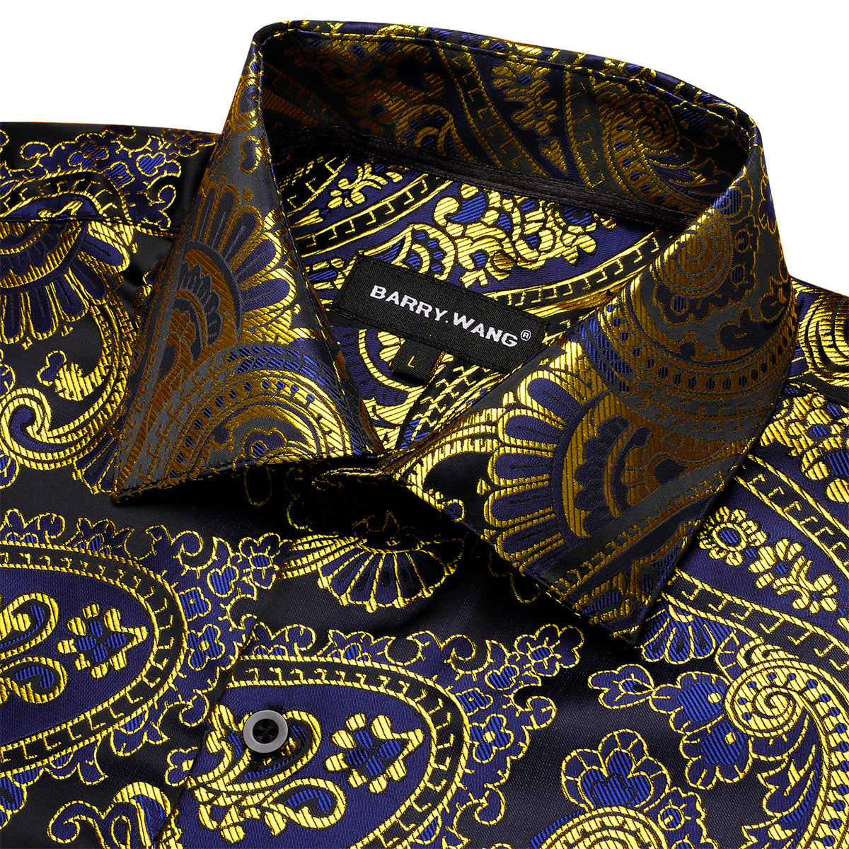 Vintage SODA deals BLU Gold Paisley Shirt