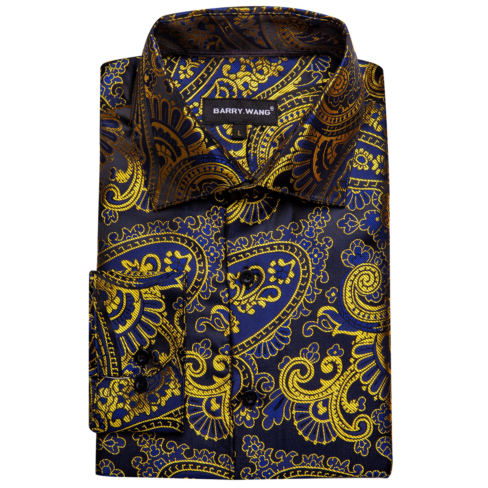 Vintage SODA deals BLU Gold Paisley Shirt