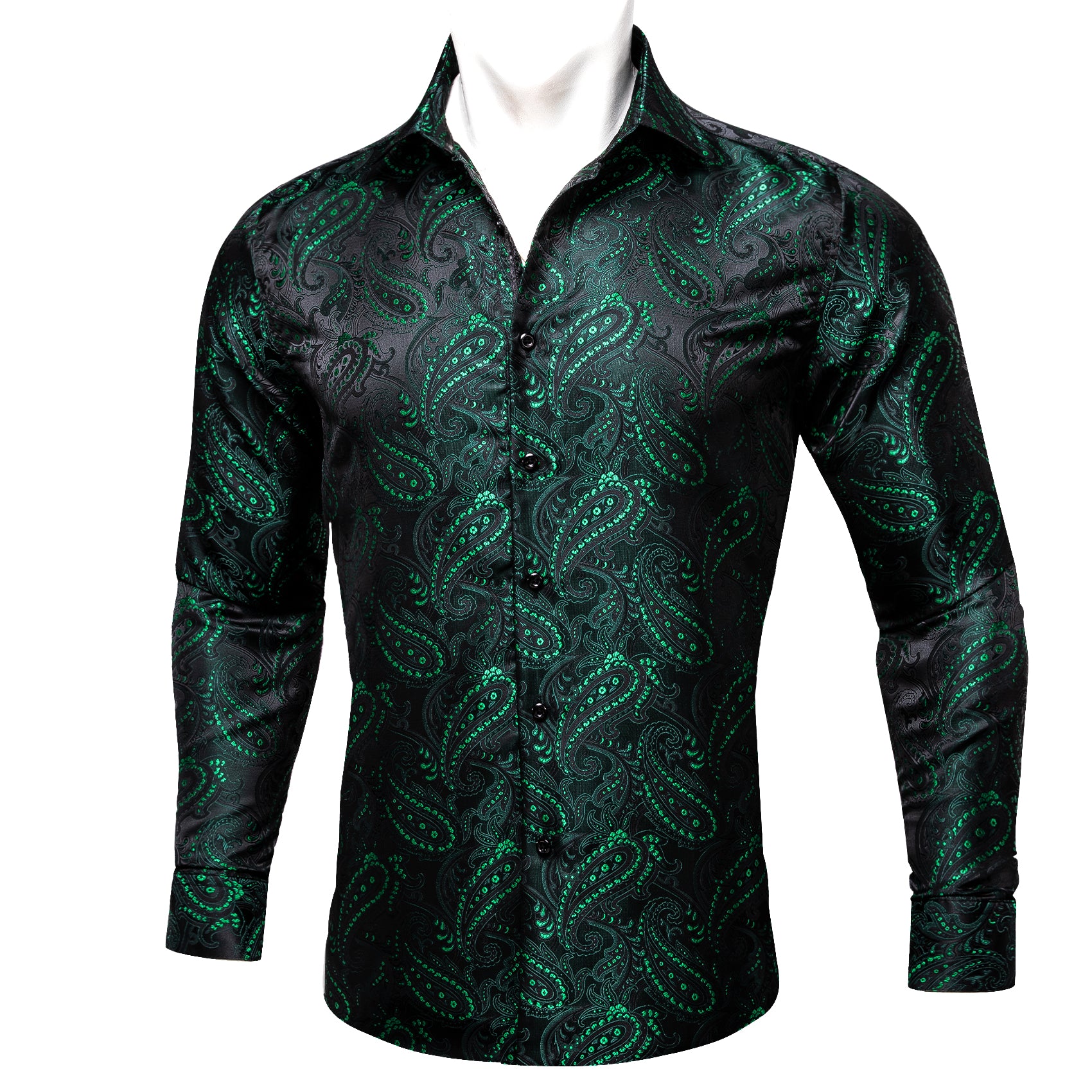 Black silk dress shirt best sale