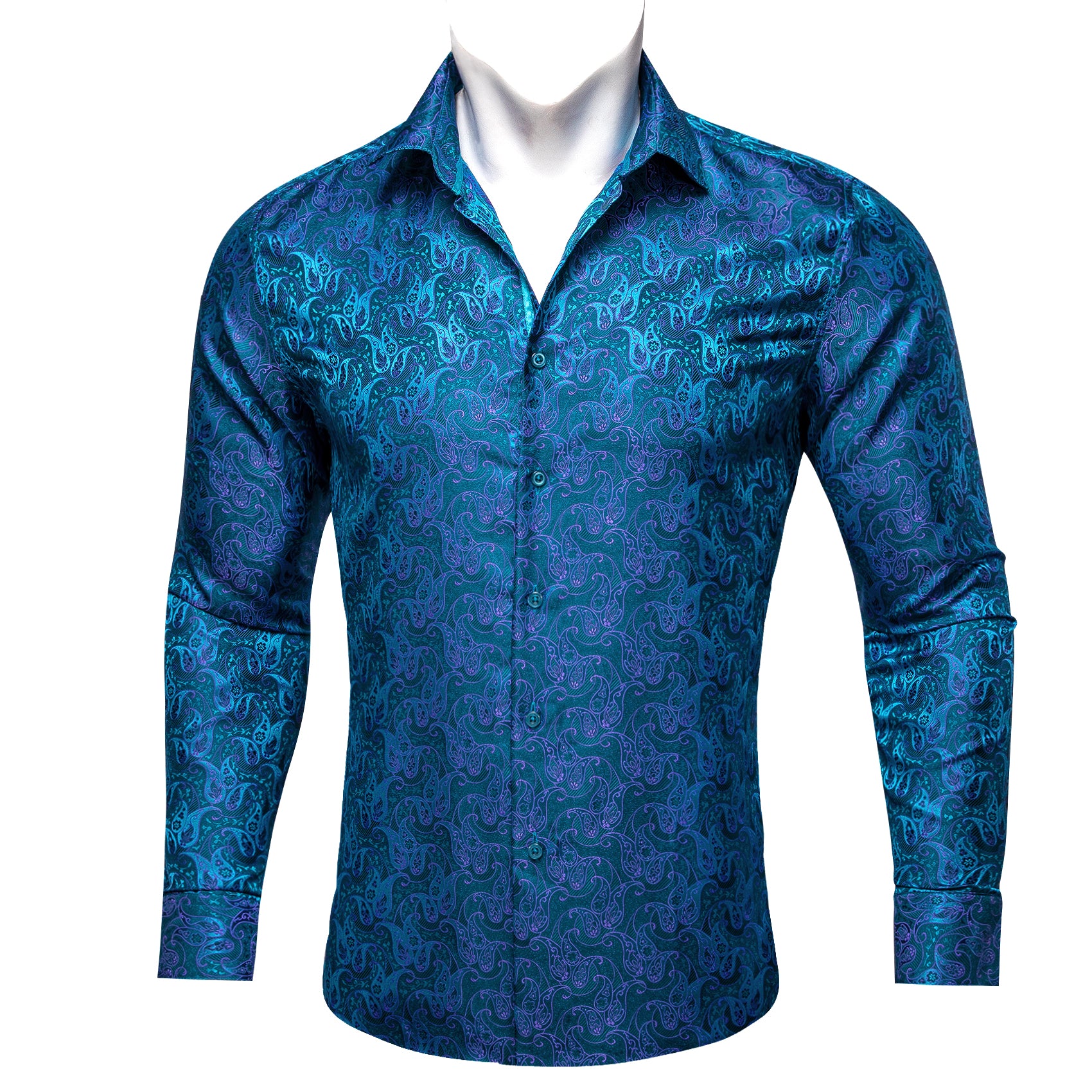 Blue Purple Green Paisley Button Blouse store by Chino’s