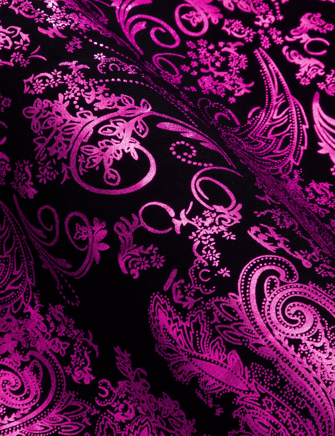 Barry.wang Lavender Black Paisley Silk Men's Shirt