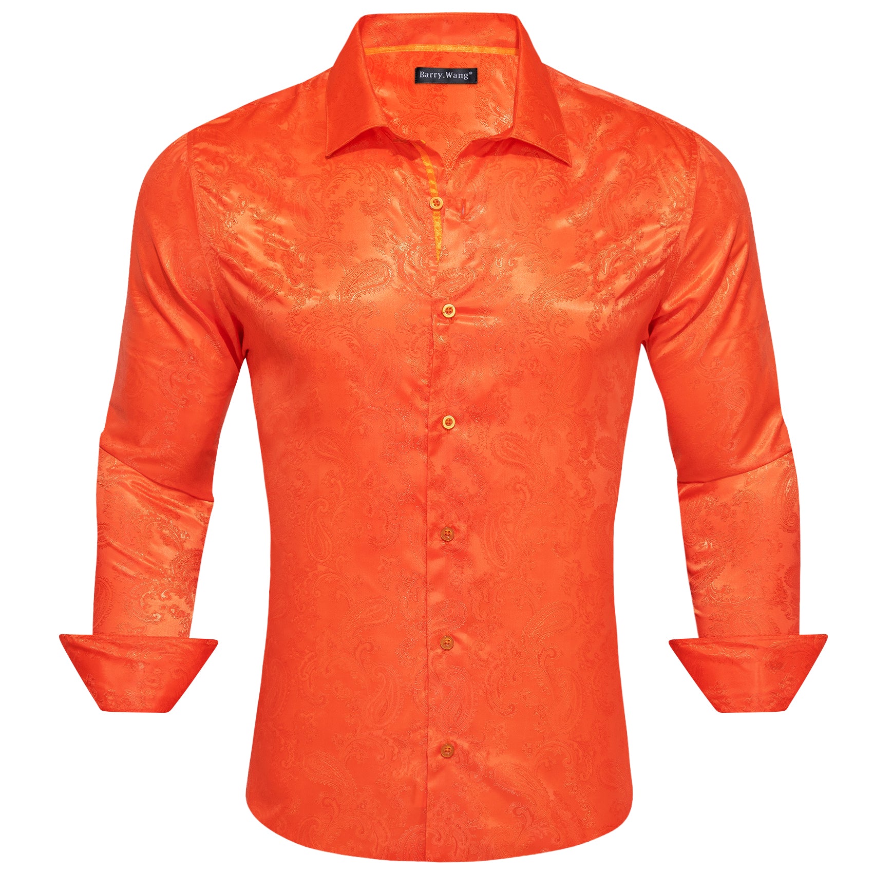 business shirt men mens orange long sleeve shirt