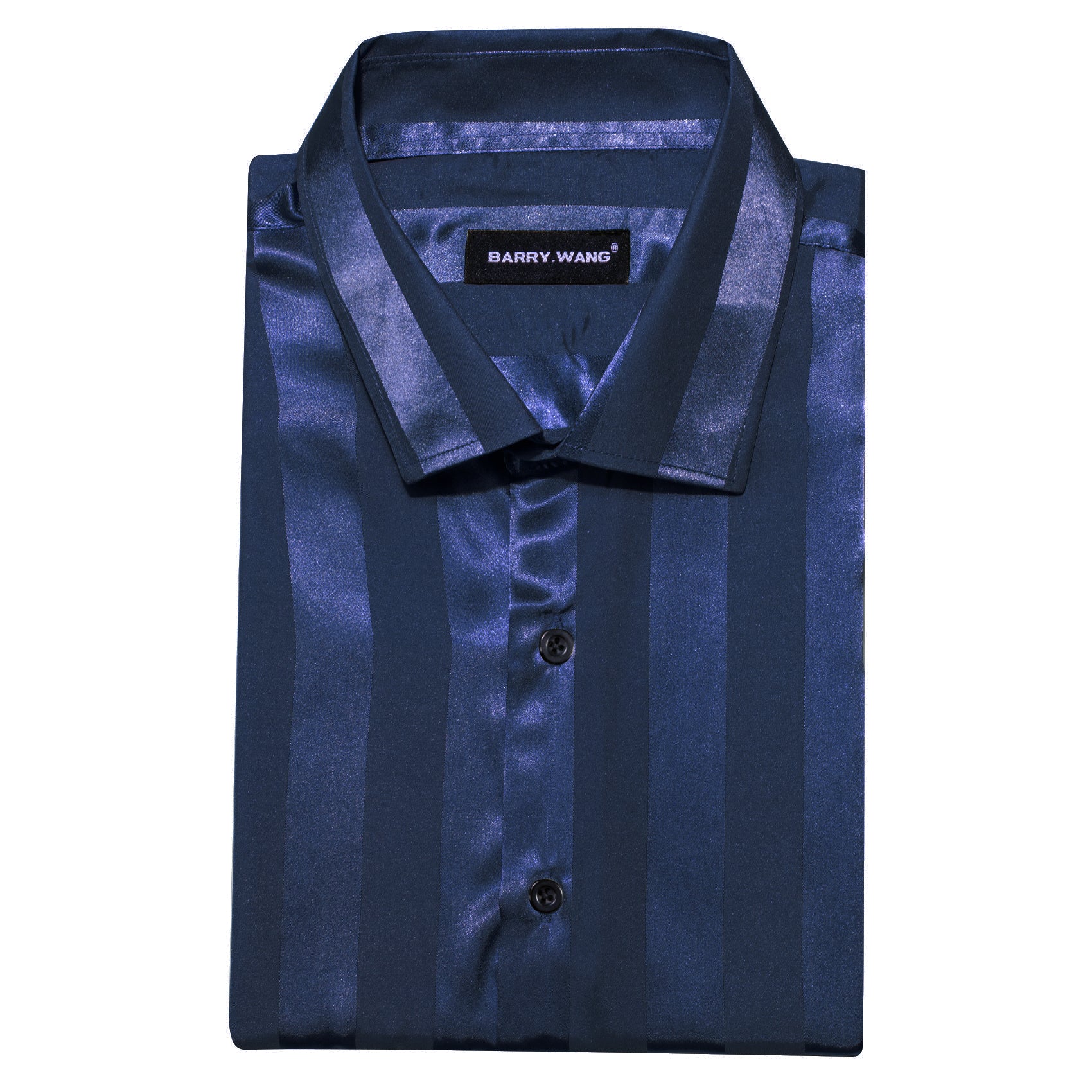 Barry.wang Button Down Shirt Peacock Blue Striped Silk Men's Shirt