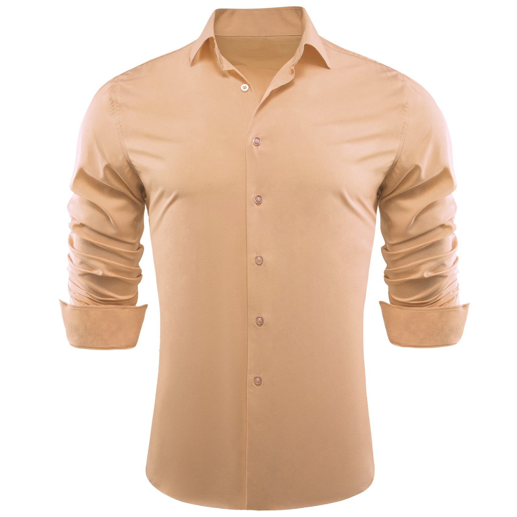 Barry.wang Burlywood Solid Silk Shirt