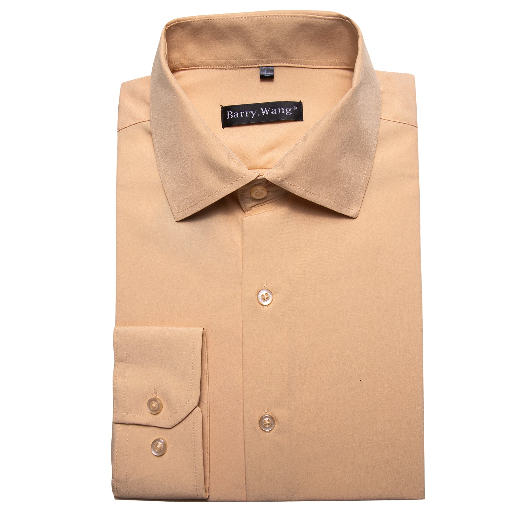 Barry.wang Burlywood Solid Silk Shirt