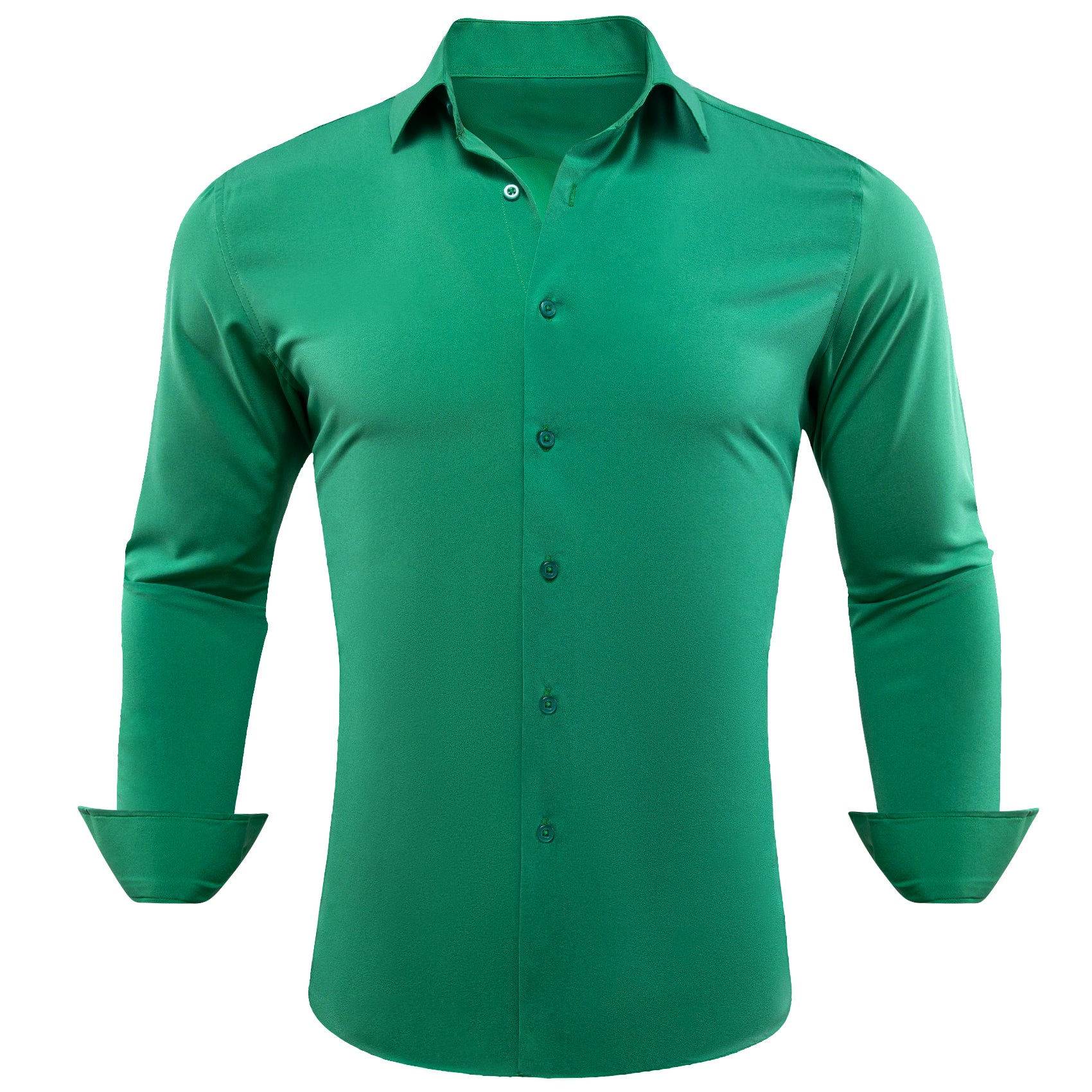 Barry.wang Seagreen Solid Silk Shirt