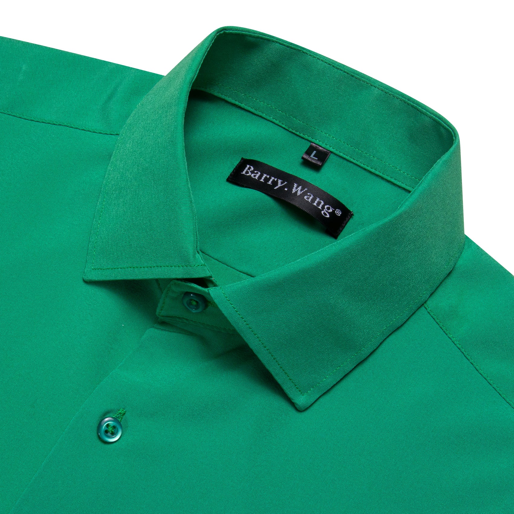 Barry.wang Seagreen Solid Silk Shirt