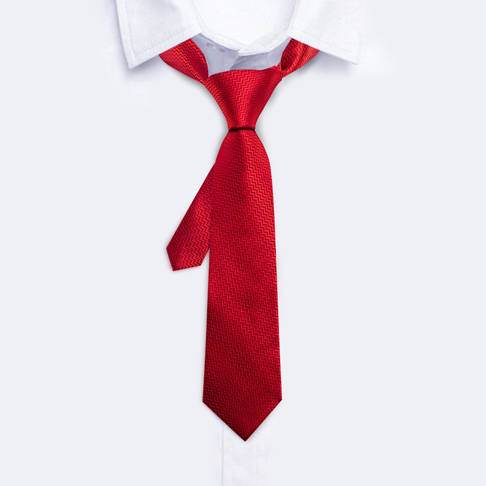 Boys Ties Crimson Red Curve Tie Pocket Square Set For Kids