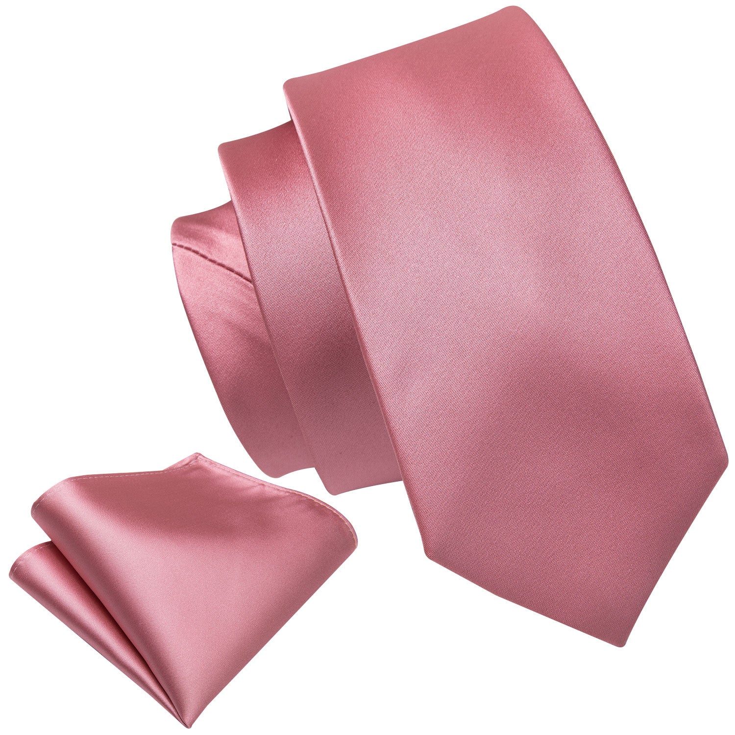 Boys Pale Violet Red Solid Tie Pocket Square Set For Kids