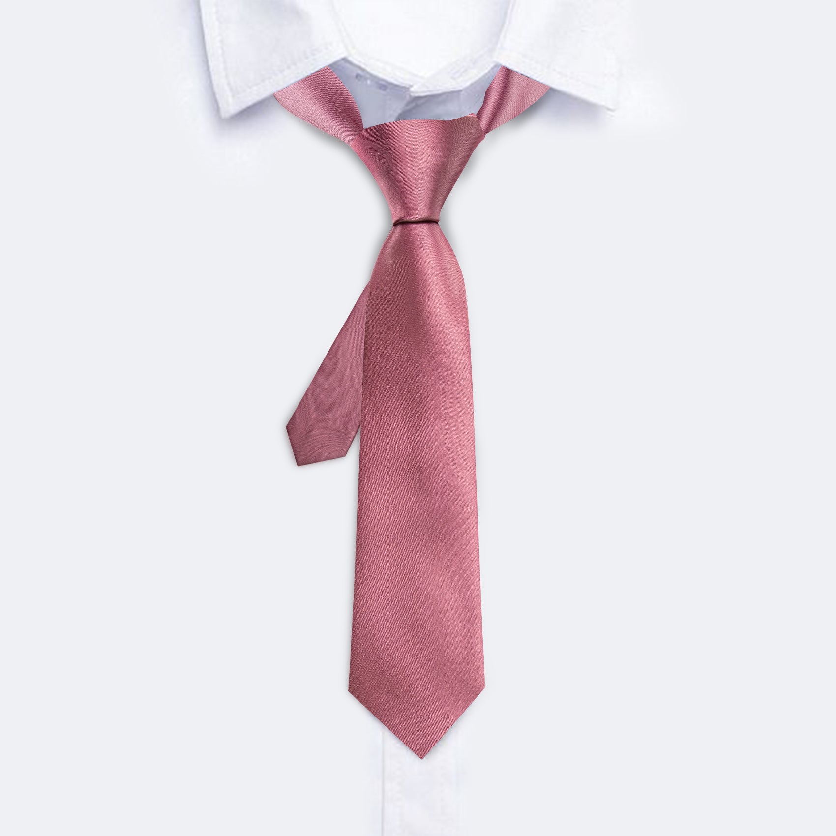 Boys Pale Violet Red Solid Tie Pocket Square Set For Kids