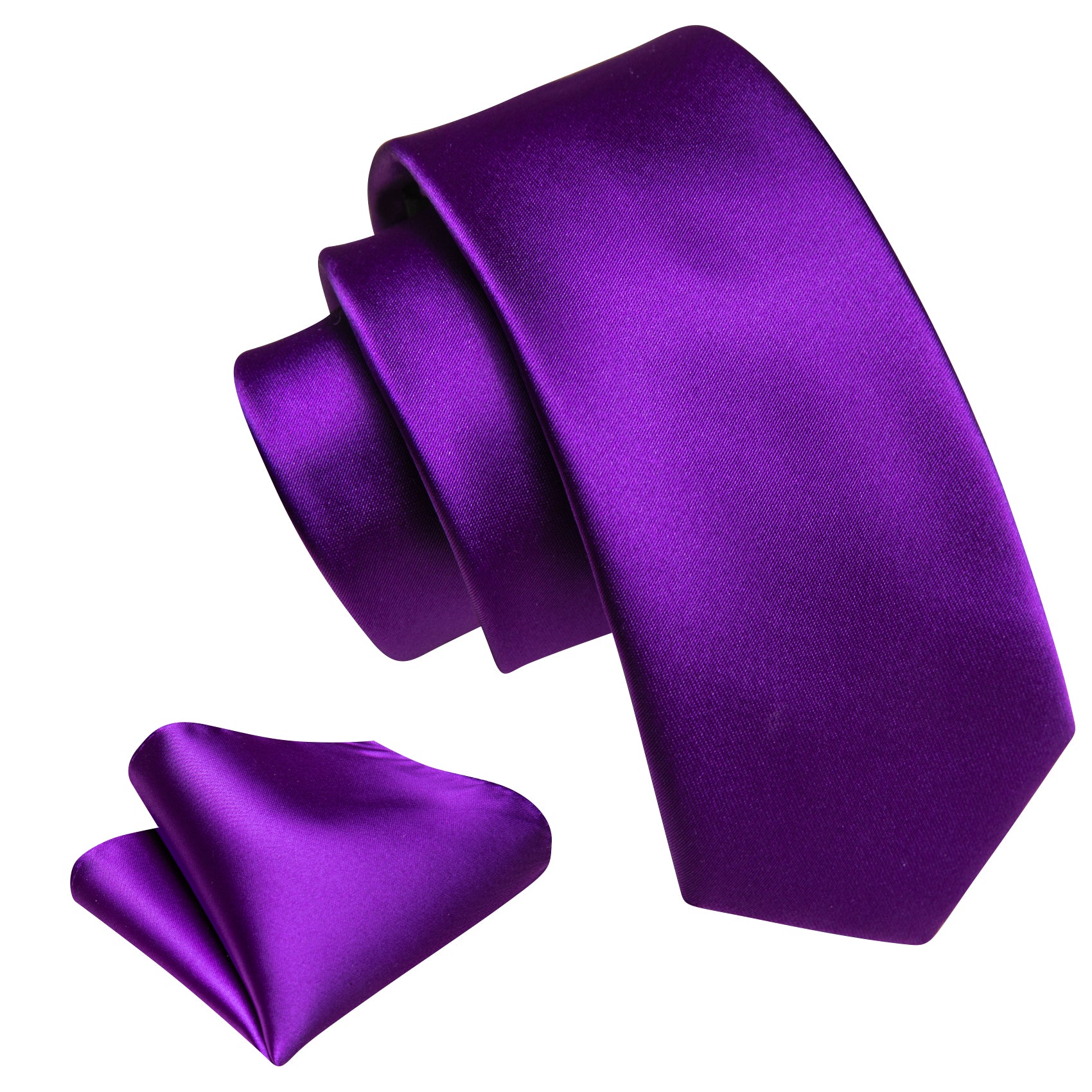 Barry Wang Children Purple Solid Kids Tie Pocket Square Set for Boys