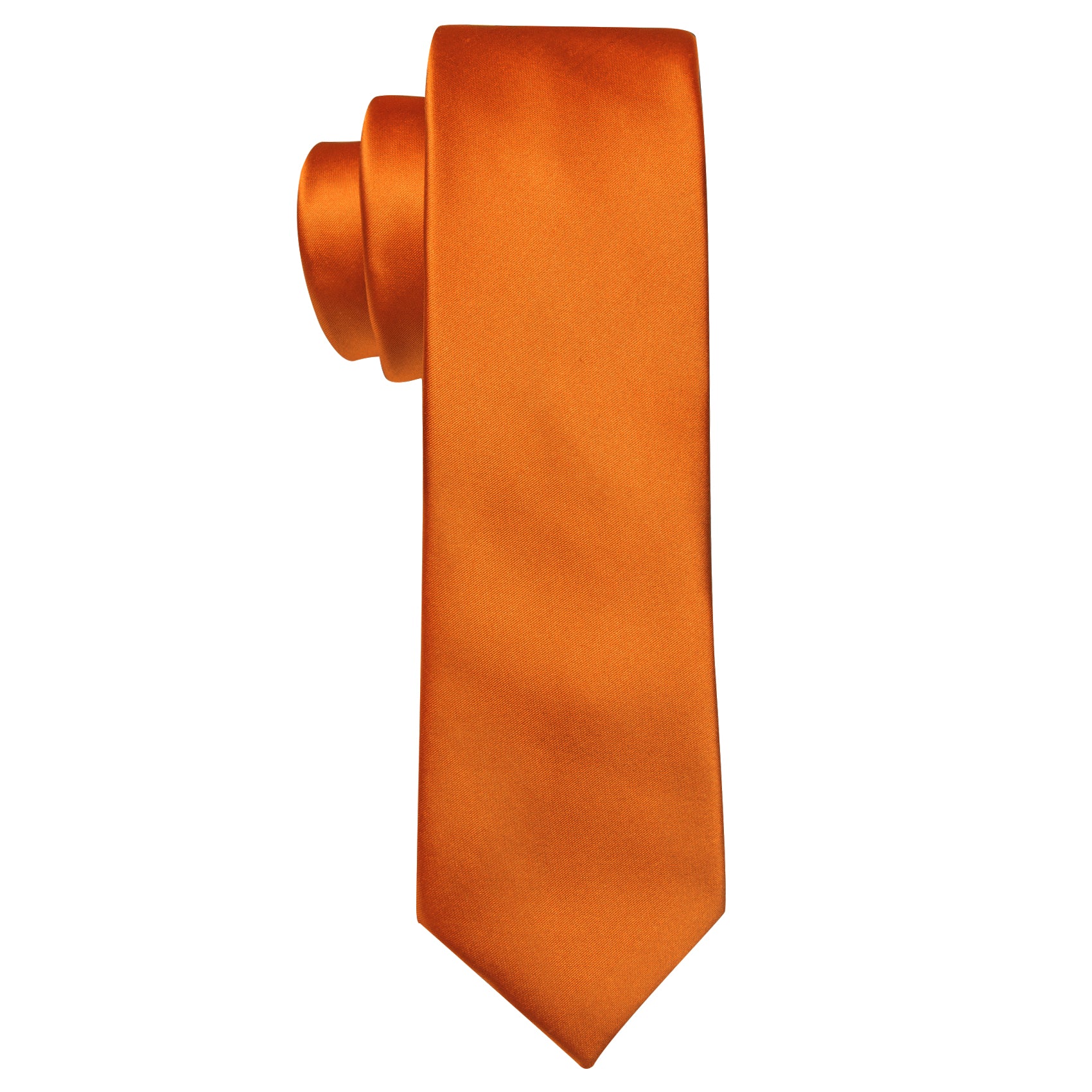 Boys Ties Orange Solid Tie Pocket Square Set For Kids