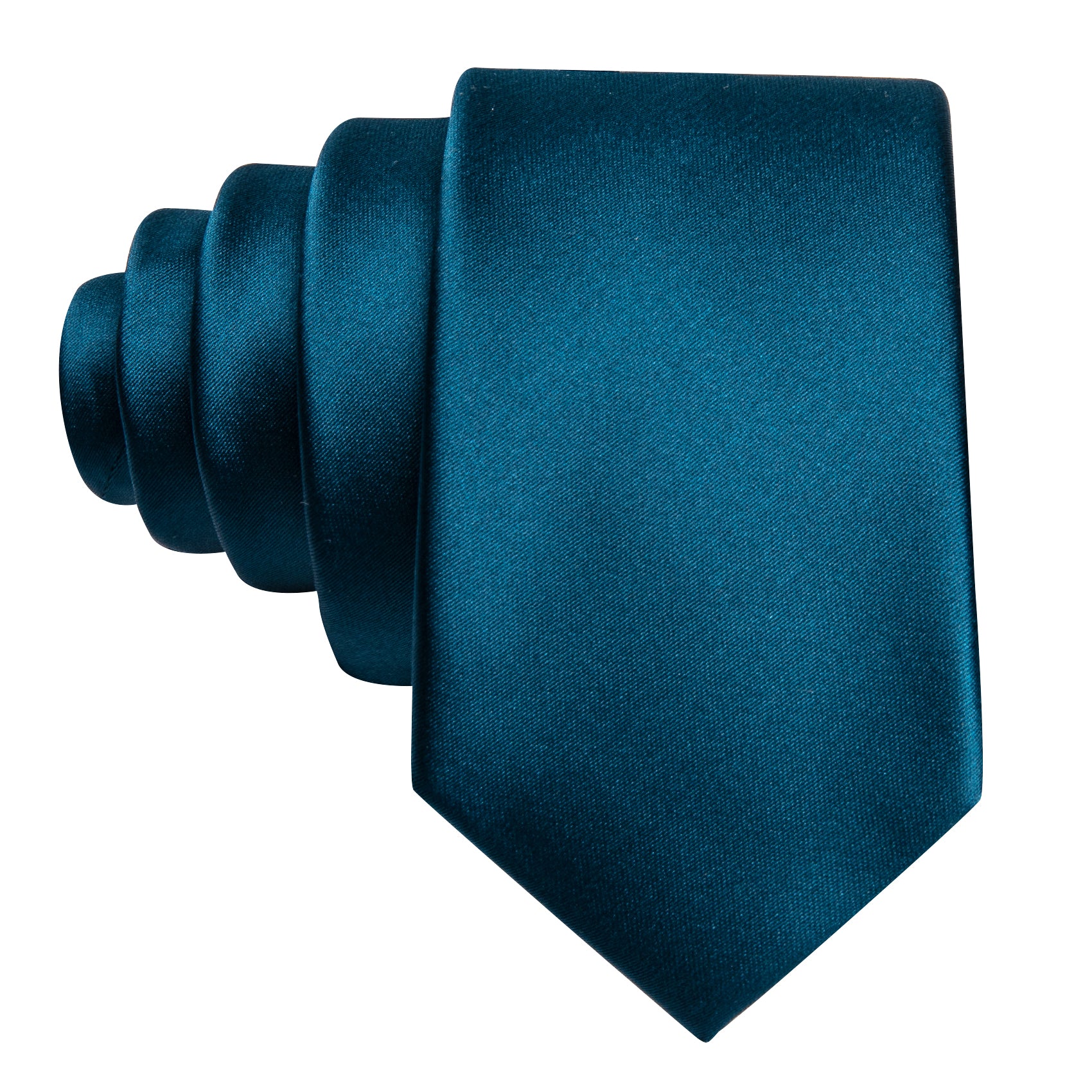 Oriental Blue Solid Satin Tie Pocket Square Set For Kids