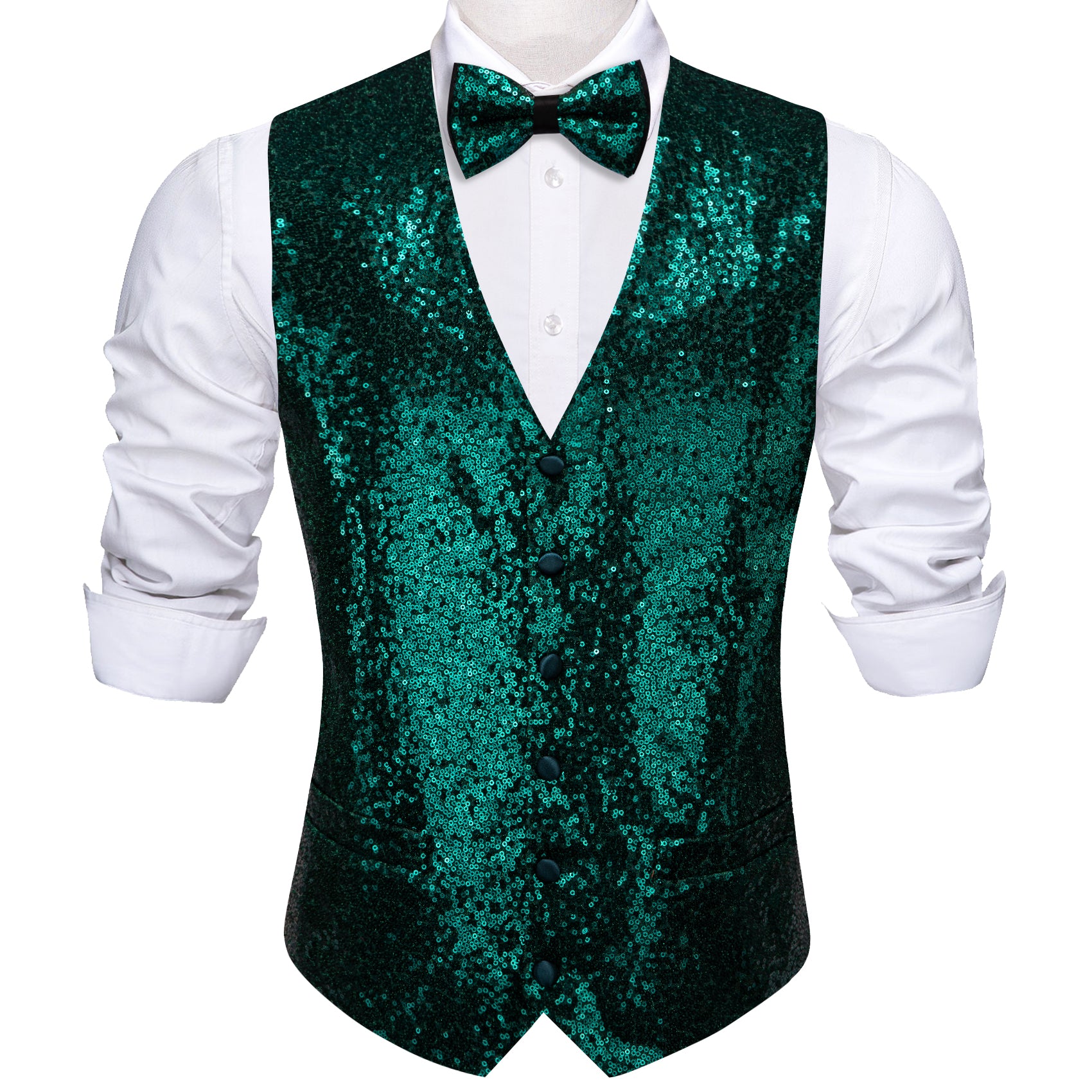 tuxedo dark green vest