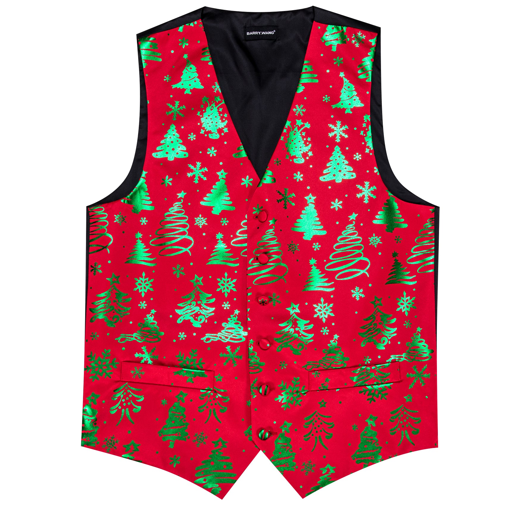 Christmas Red Green Xmas Tree Bowtie Waistcoat Vest Set