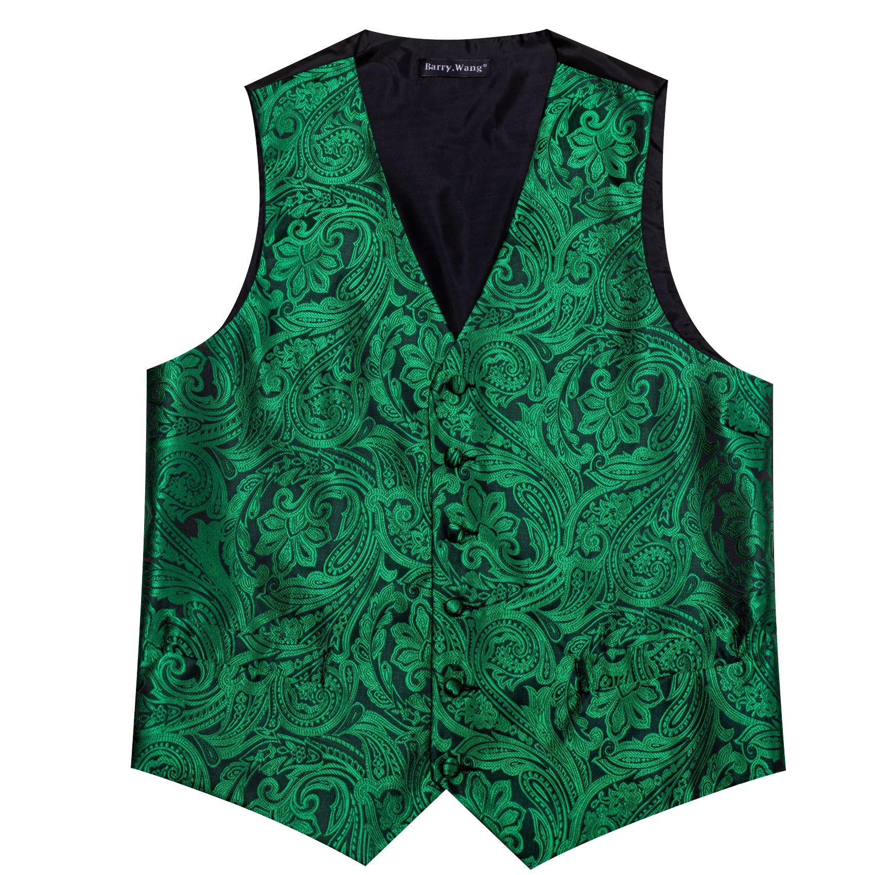 Clover Green Paisley store Satin Vest and Matching Bow Tie or Long Tie and Pocket Square