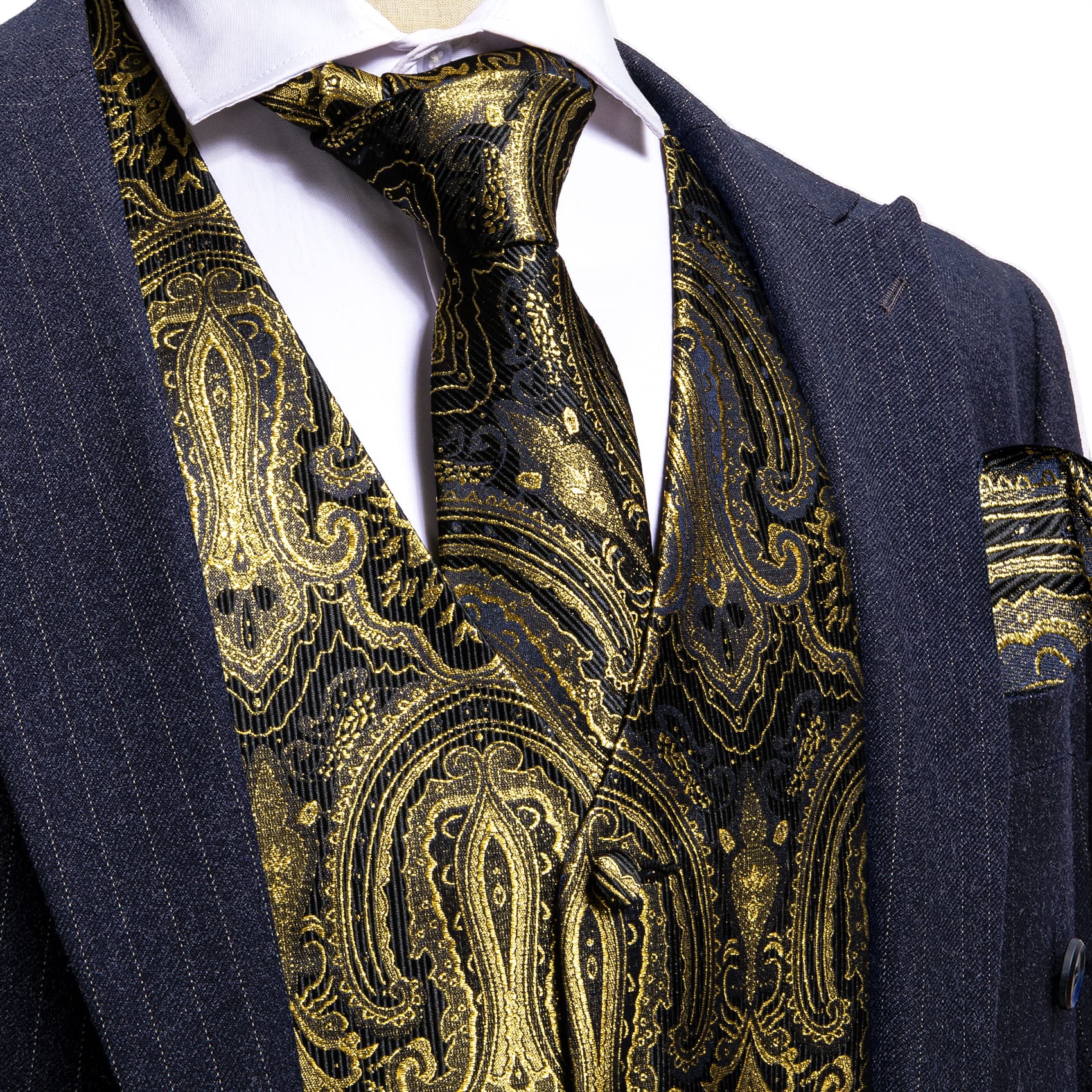 gold tuxedo vest