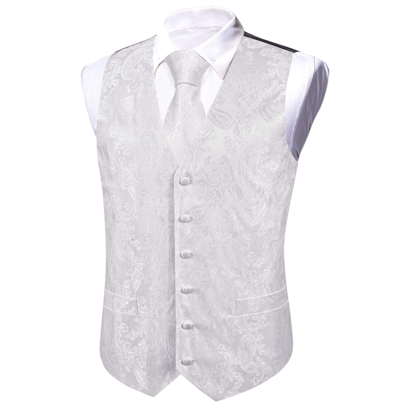 GhostWhite Paisley Vest