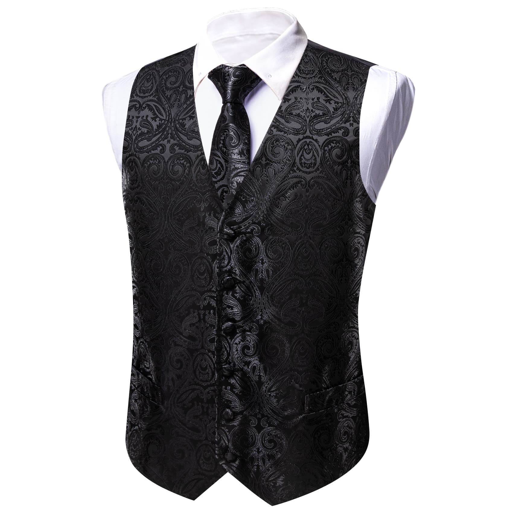 plus size vest paisley waistcoat  grey suit black vest