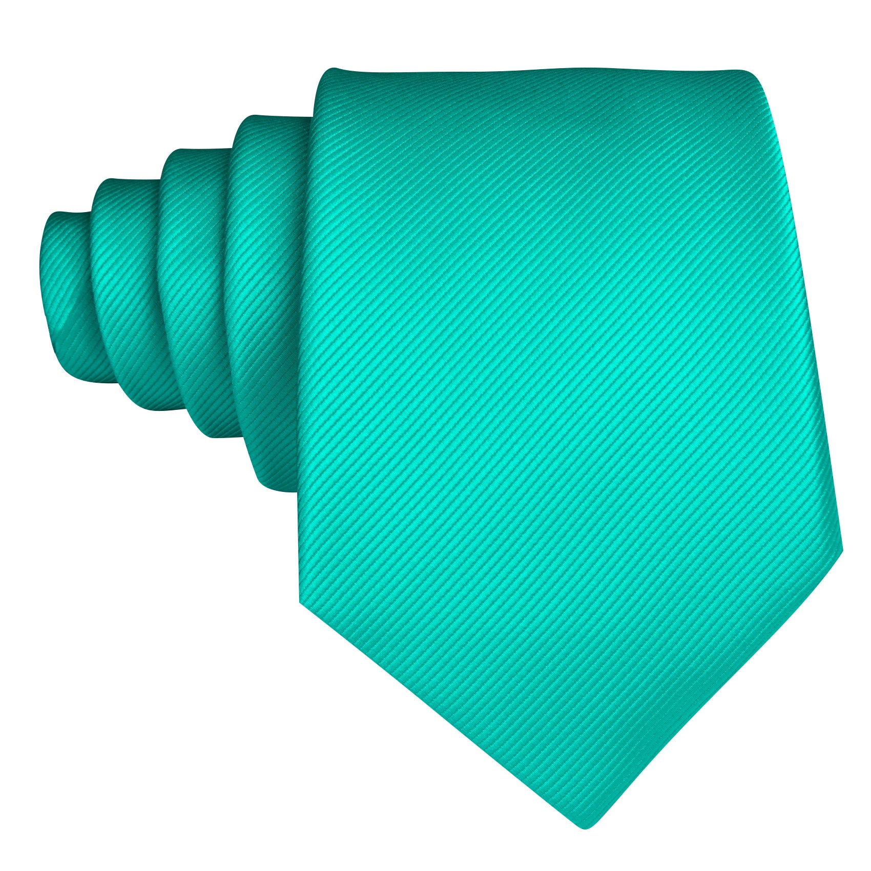 Teal Tie Aqua Solid Silk Tie Pocket Square Cufflinks Set