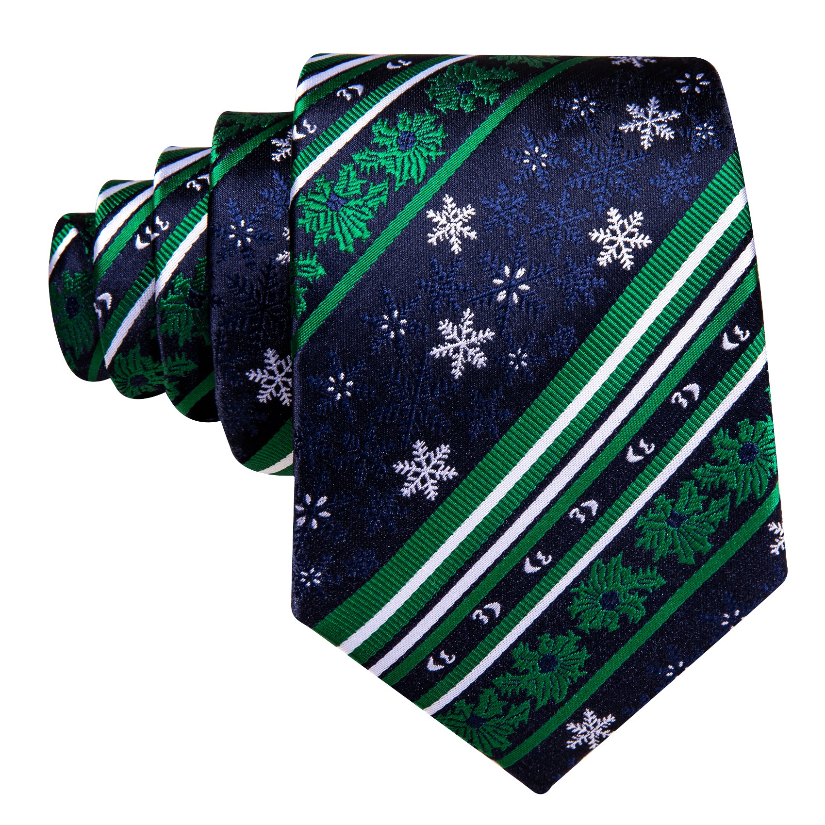 mens navy blue tie gren ties white snowflake novelty men's necktie 