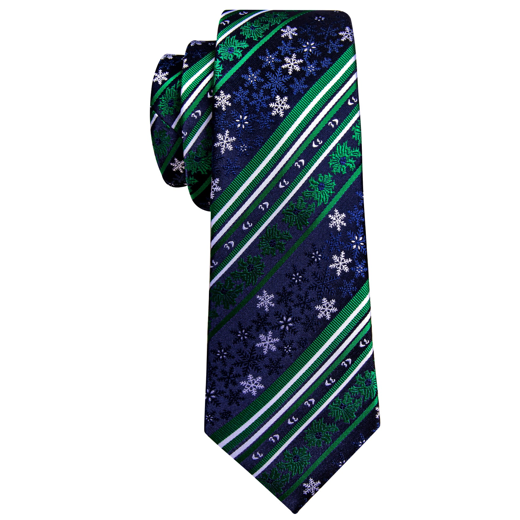 mens navy blue tie gren ties white snowflake novelty men's necktie 