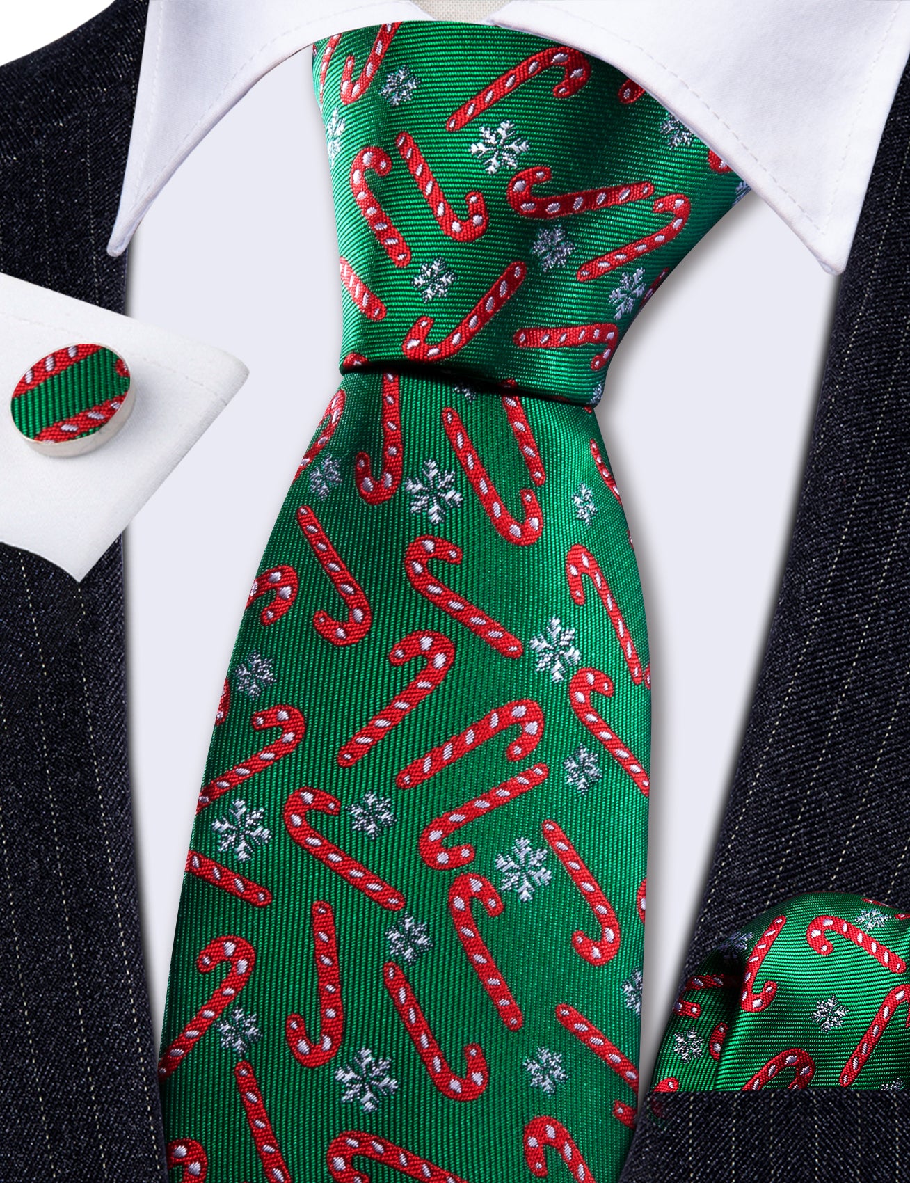 christmas green mens neck tie