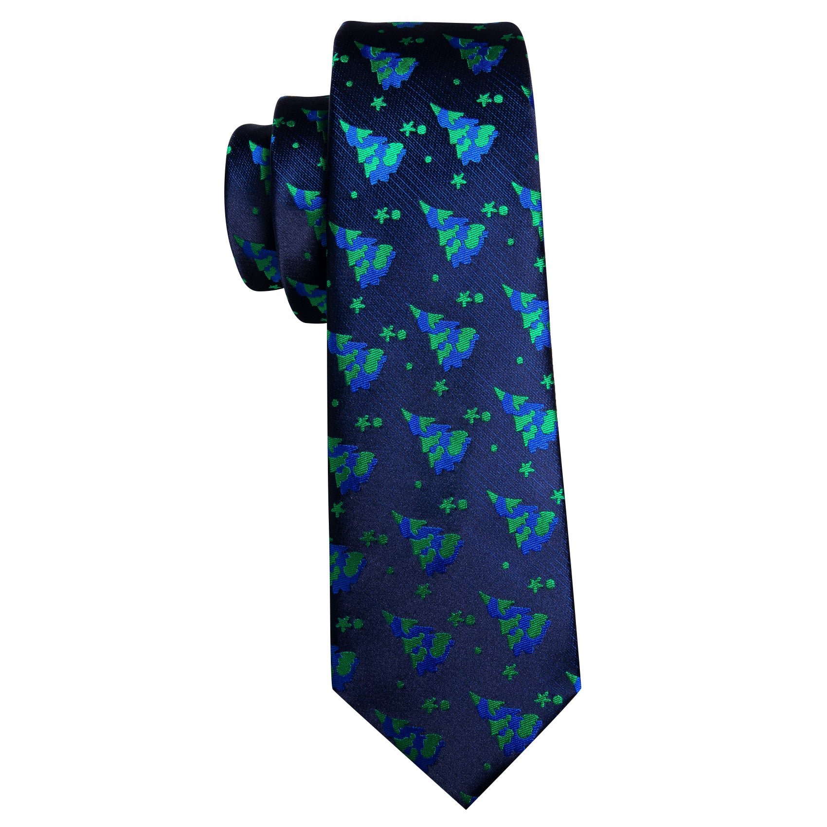 blue christmas silk tie