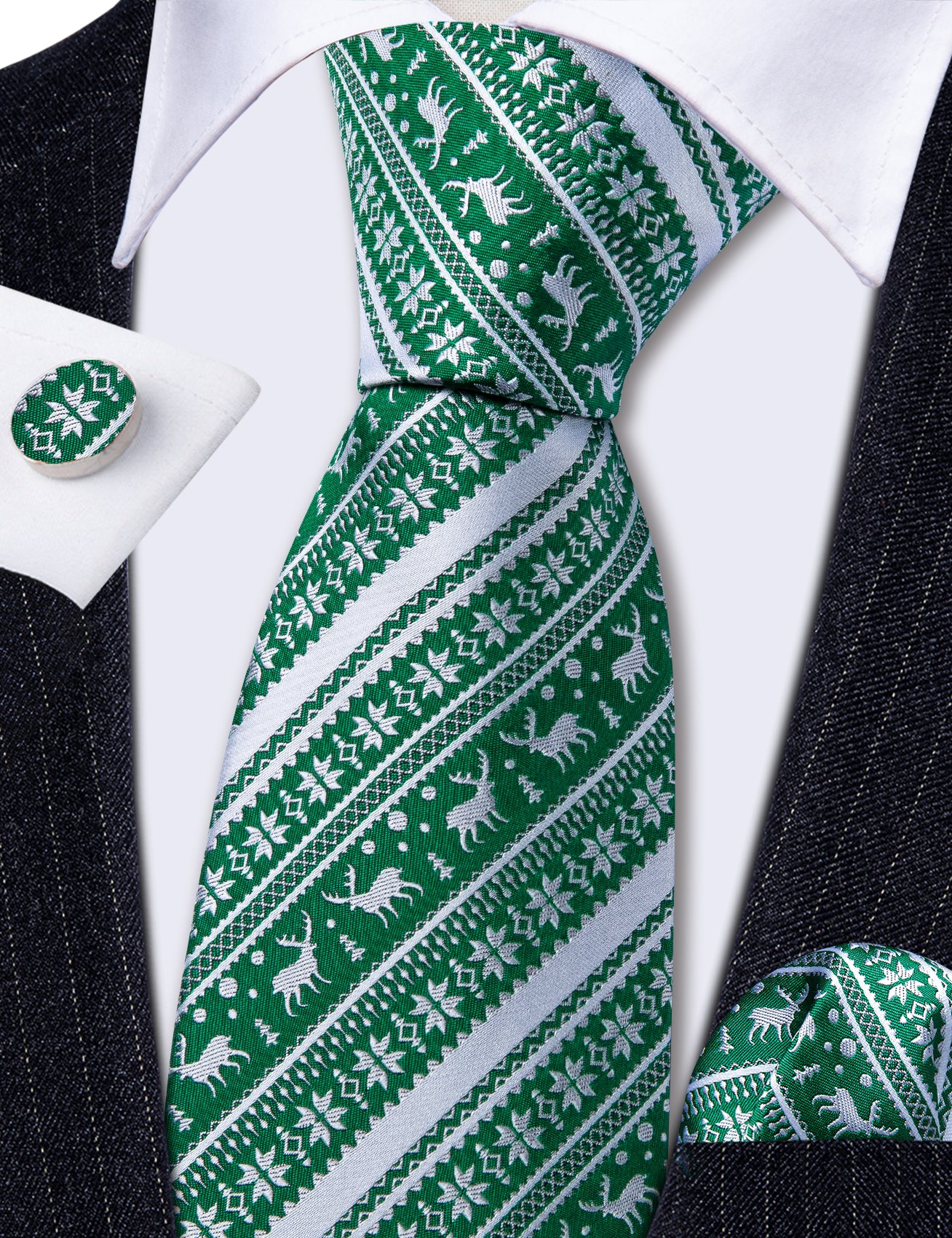 green christmas men tie