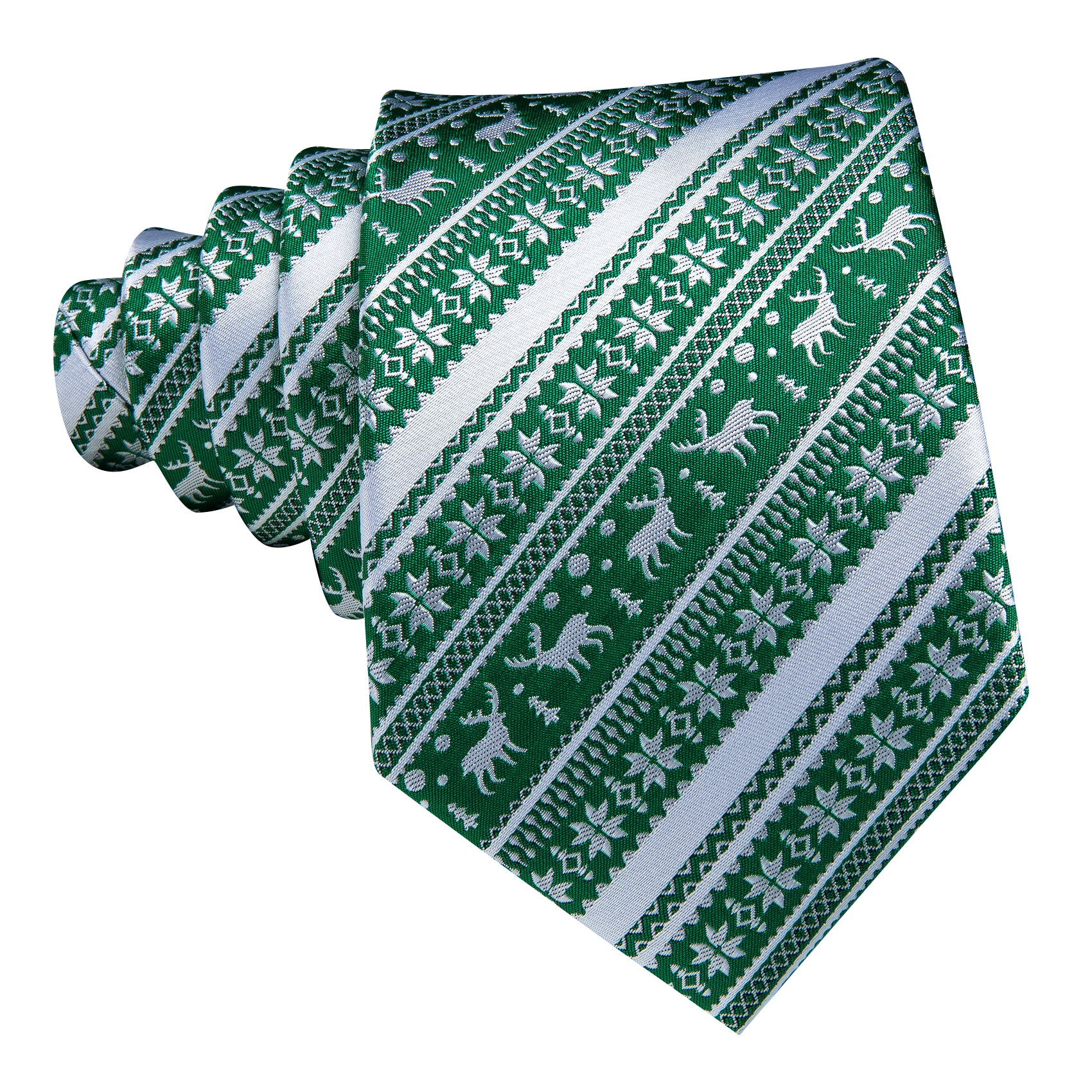 green christmas silk tie