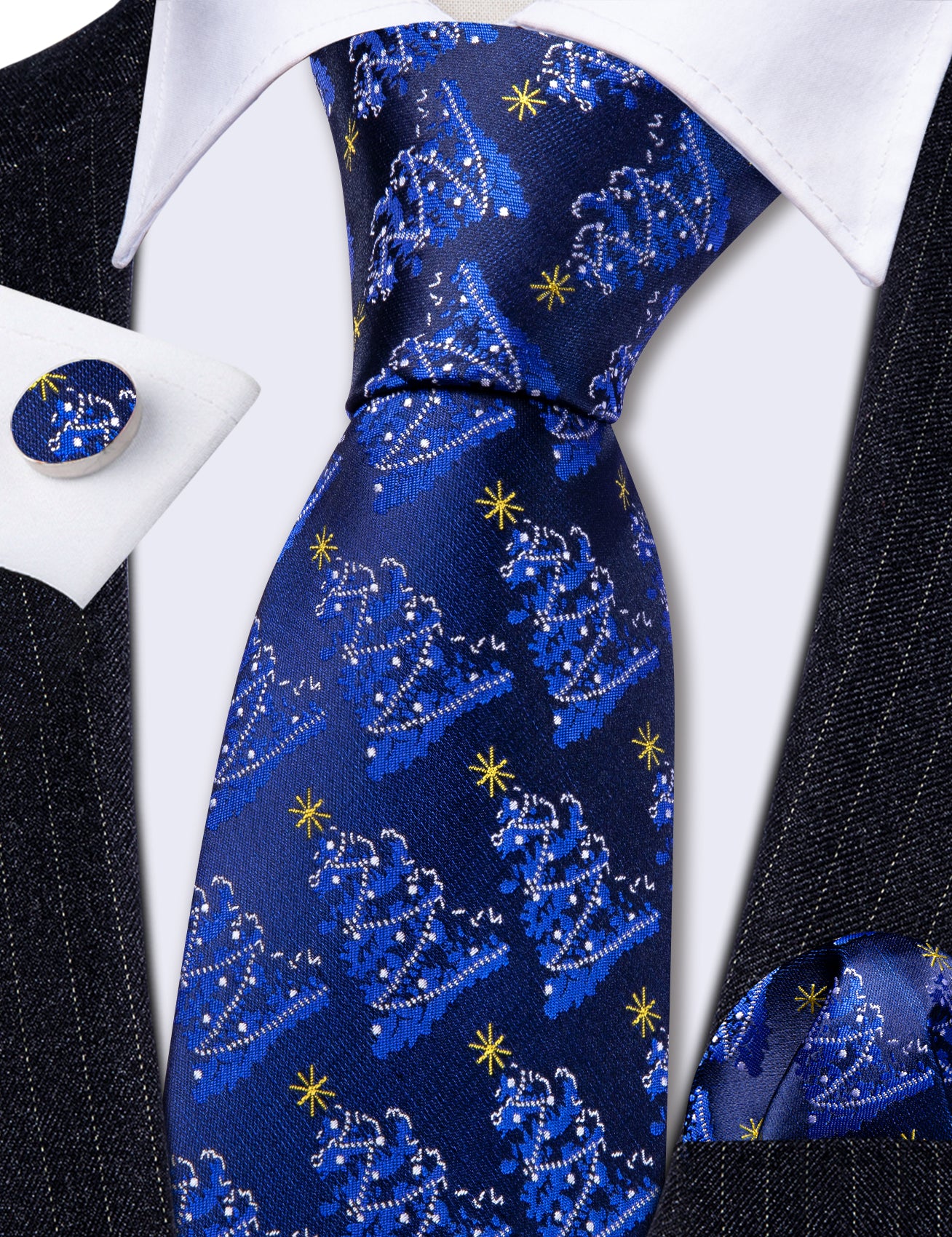 blue floral tie