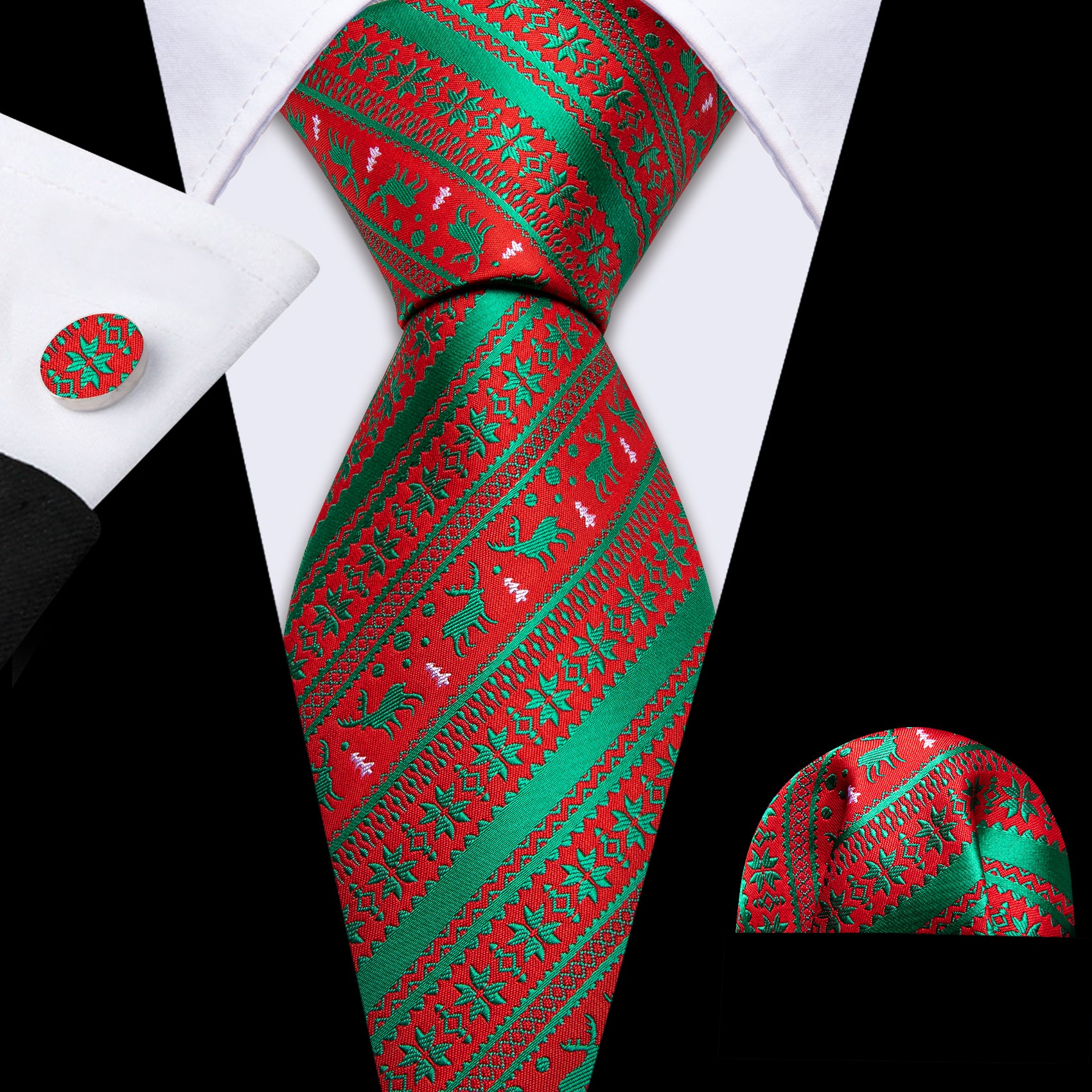 red and green ties