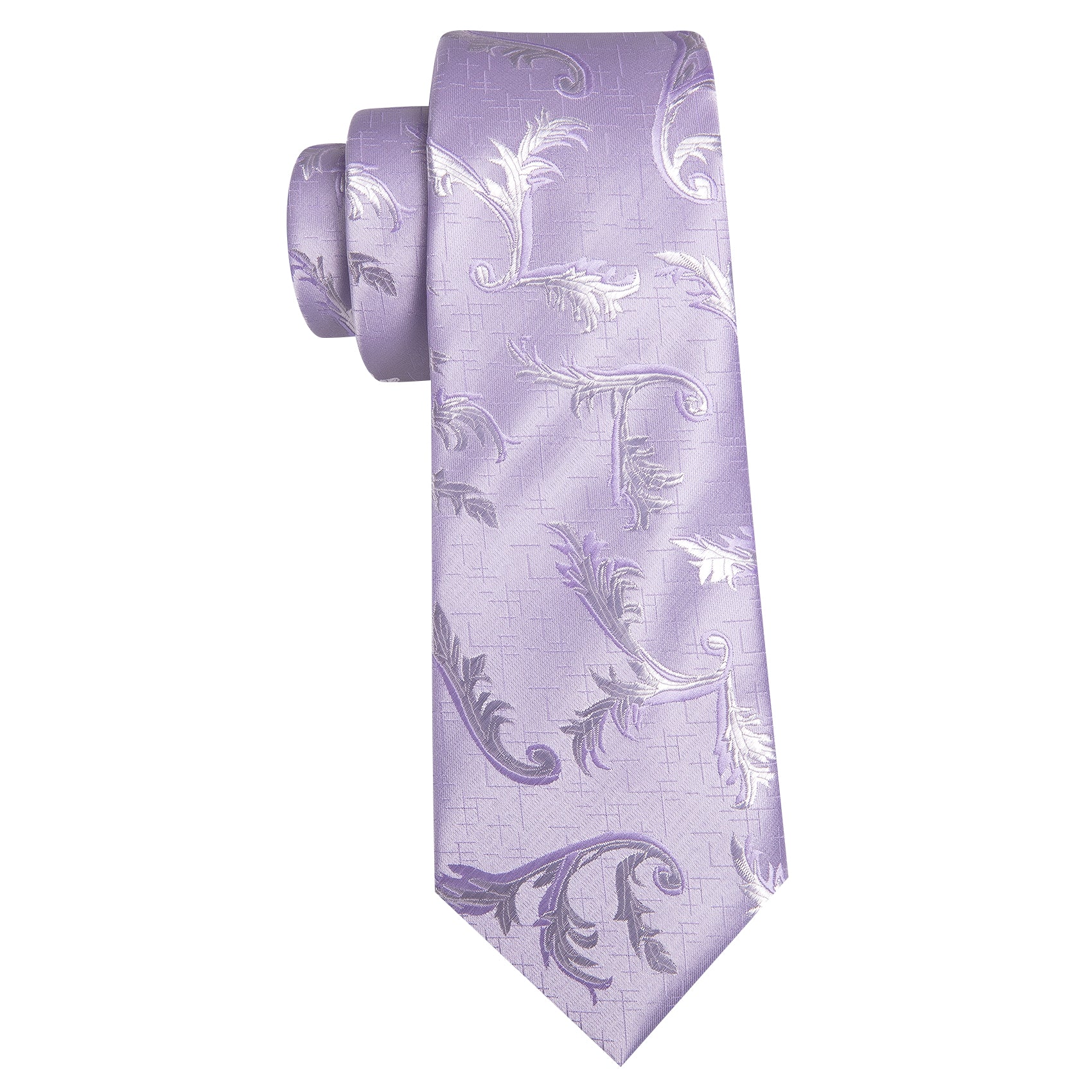 Elegant pure light purple floral silk tie for men shops