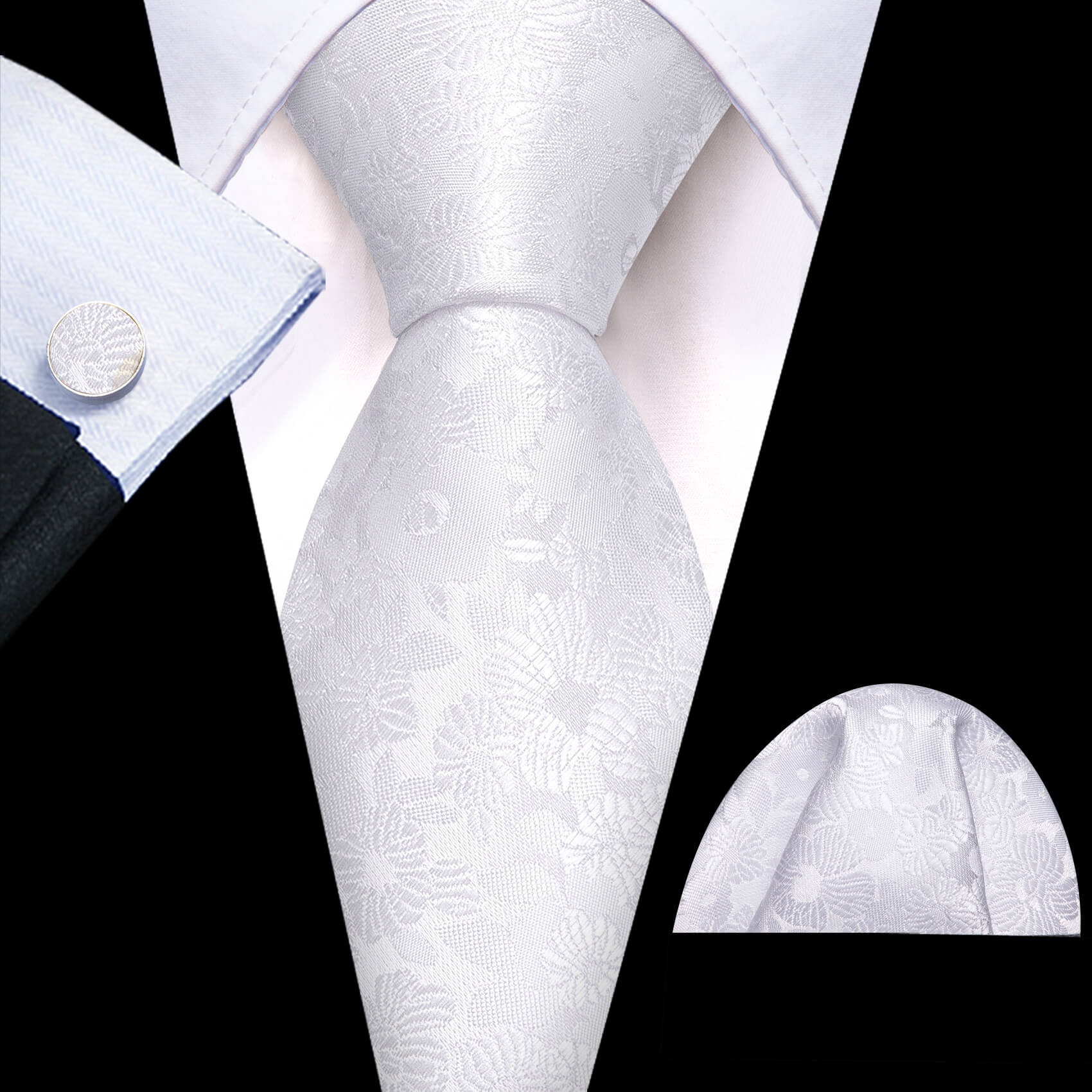 white silk necktie