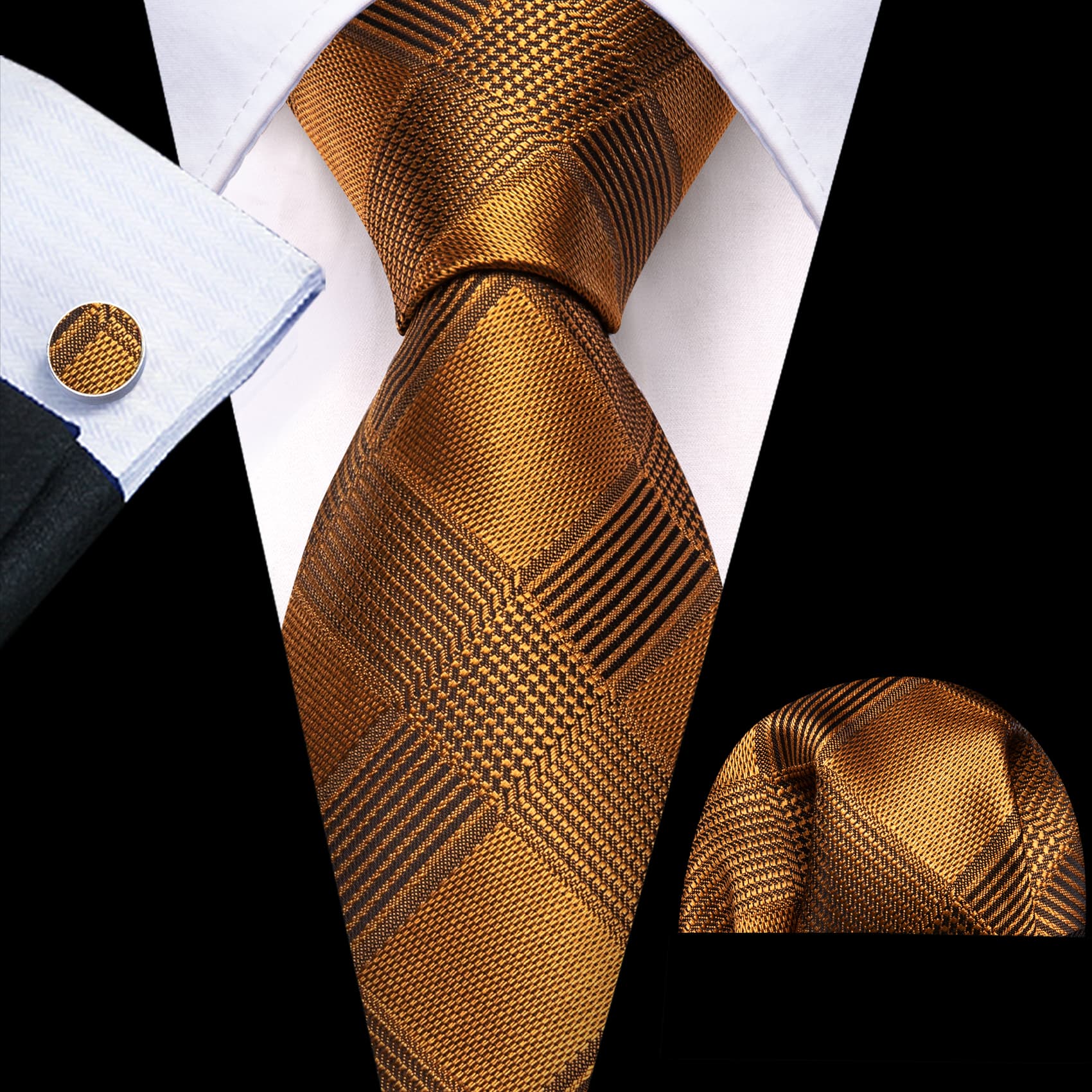 light brown plaid necktie for men 