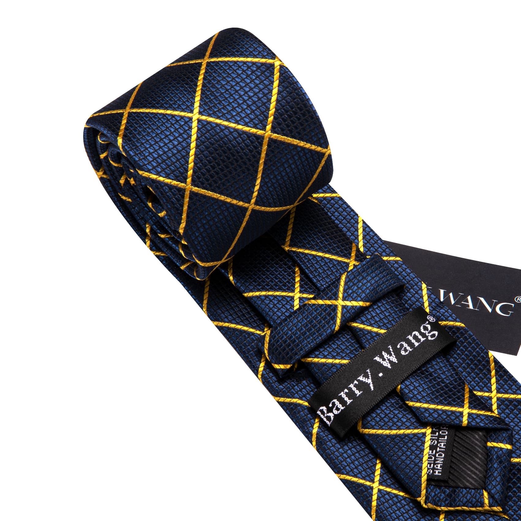  Tie Royal Blue Yelow Lines Necktie Hanky Cufflinks Set