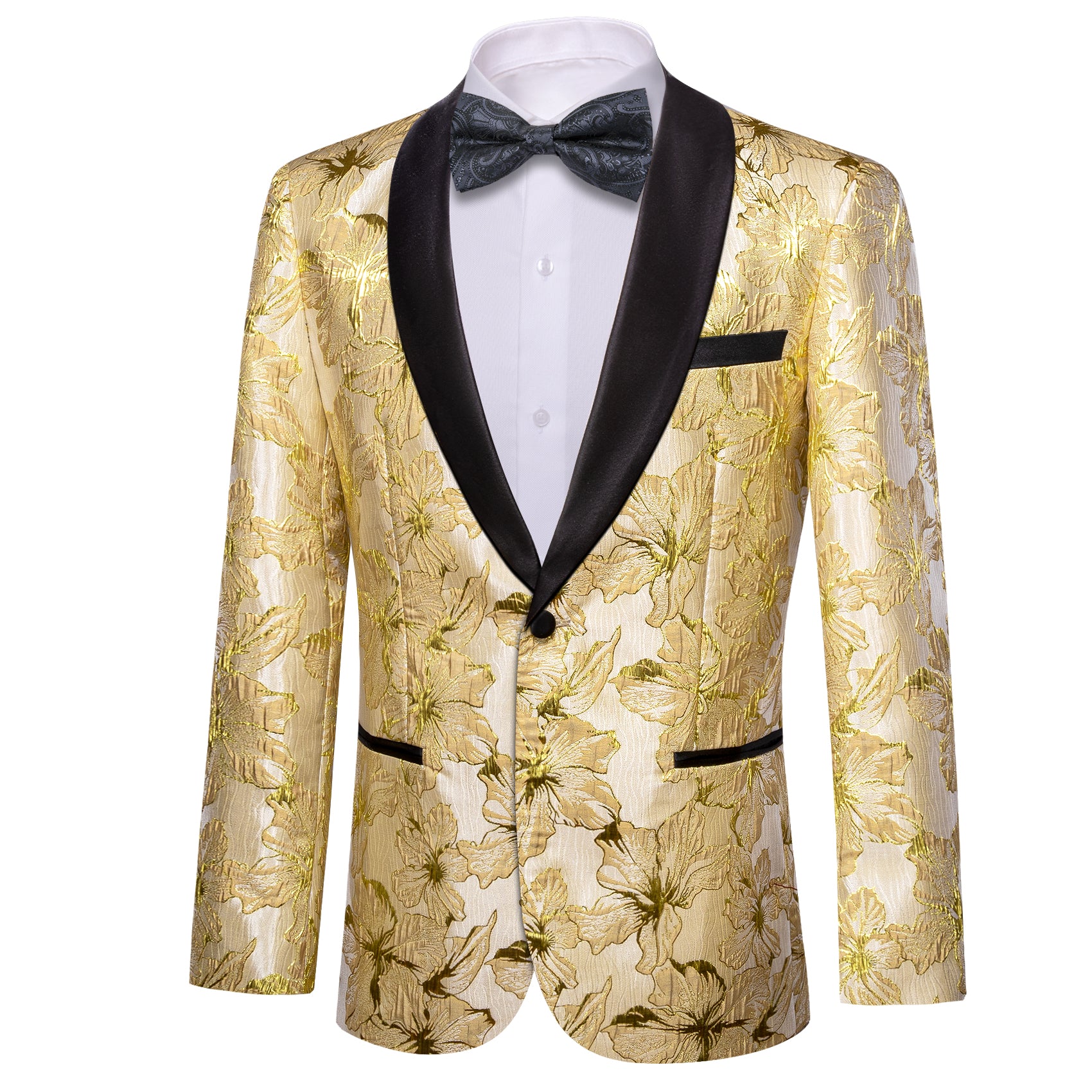 Gold floral suit on sale jacket