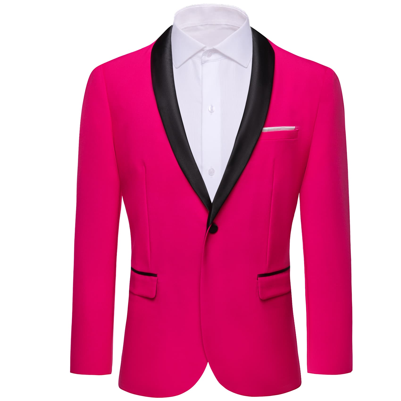 Notched Lapel Suit Men's Shocking Pink Party Suit Blazer 