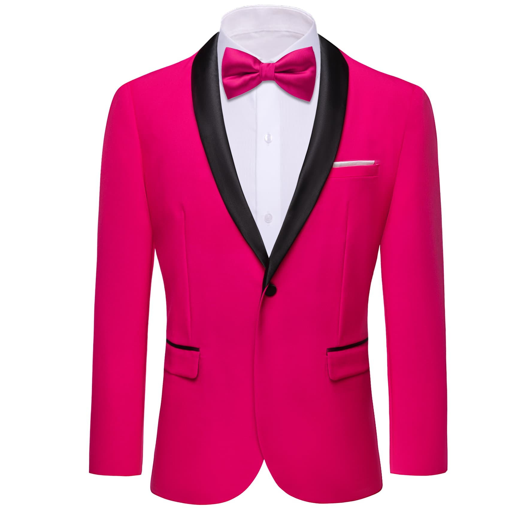 Notched Lapel Suit Men's Shocking Pink Party Suit Blazer 