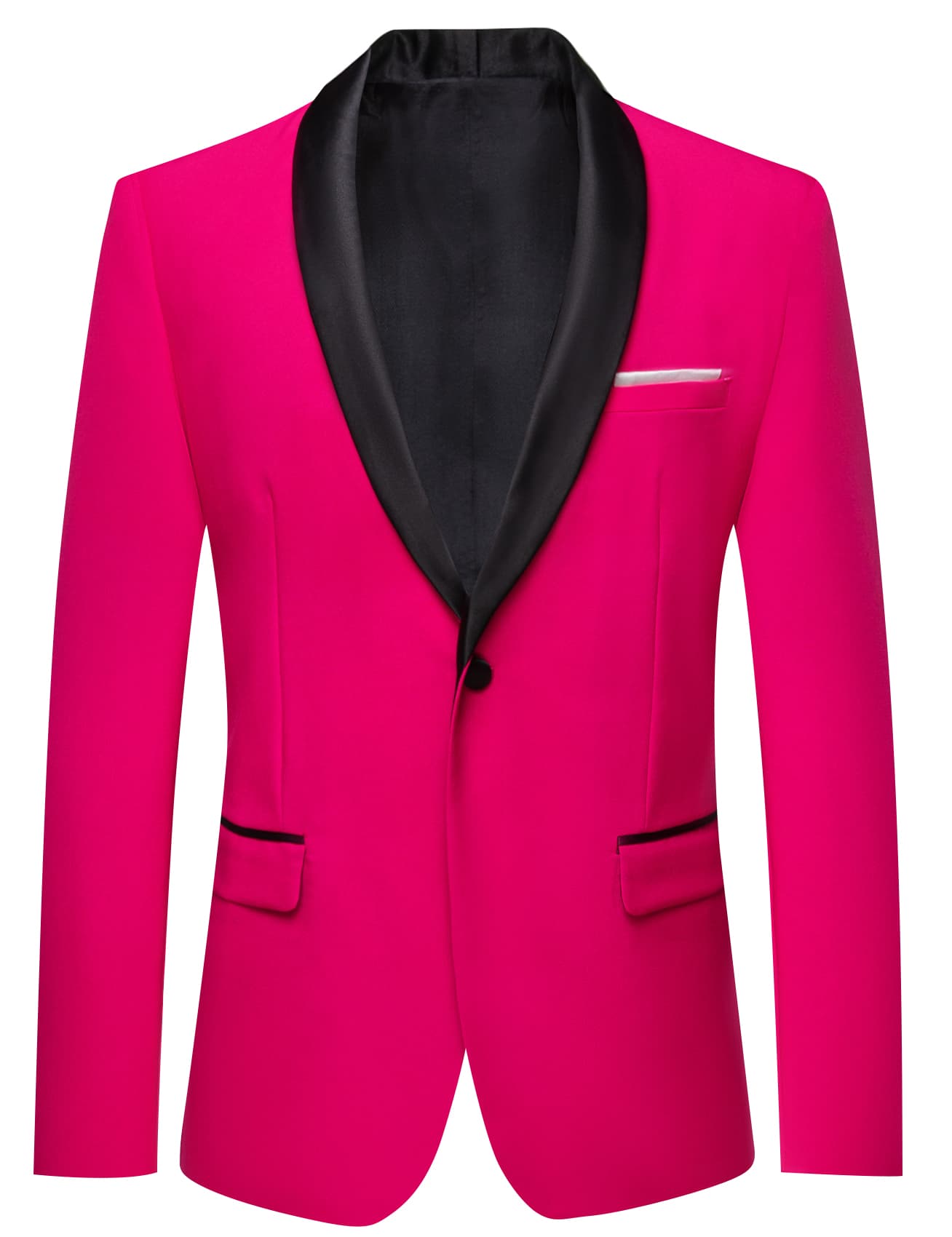 Notched Lapel Suit Men's Shocking Pink Party Suit Blazer 