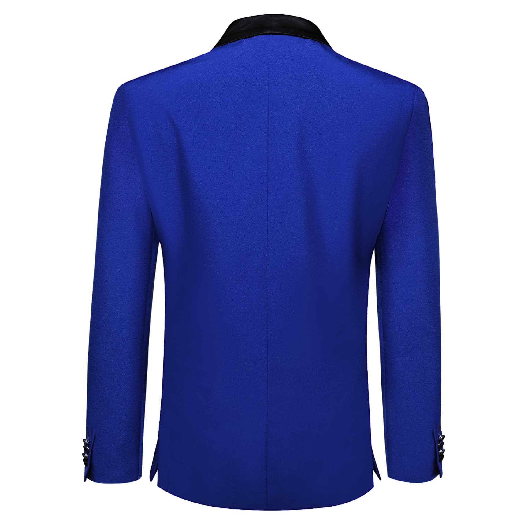 Men's Top Black Shawl Lapel Royal Blue Suit Formal Blazer