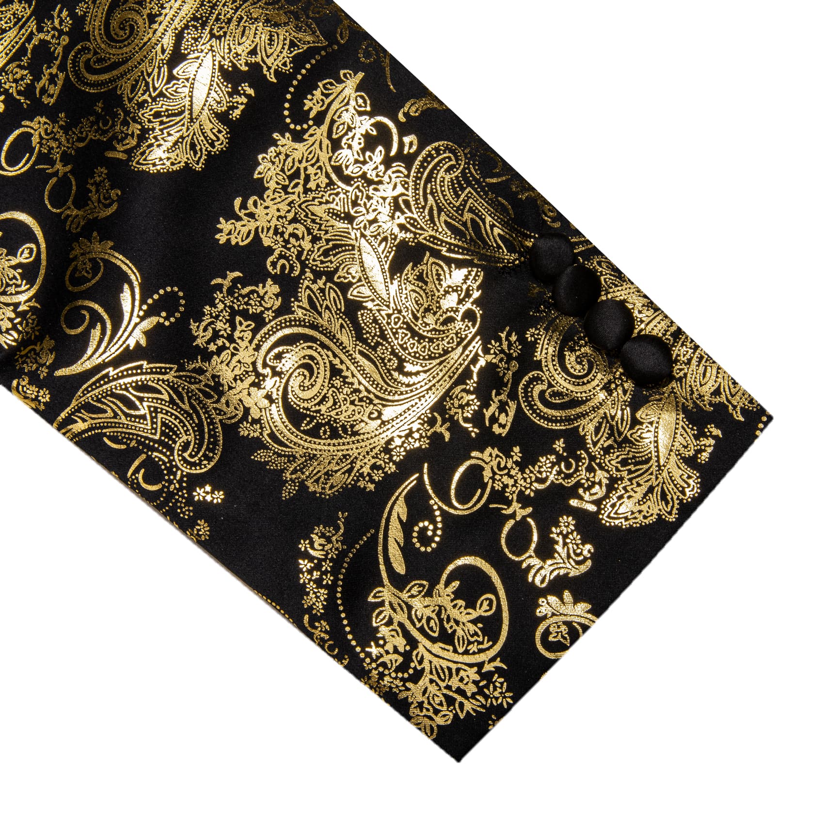 Men's Blazer Black Notched Lapel Gold Paisley Suit Top