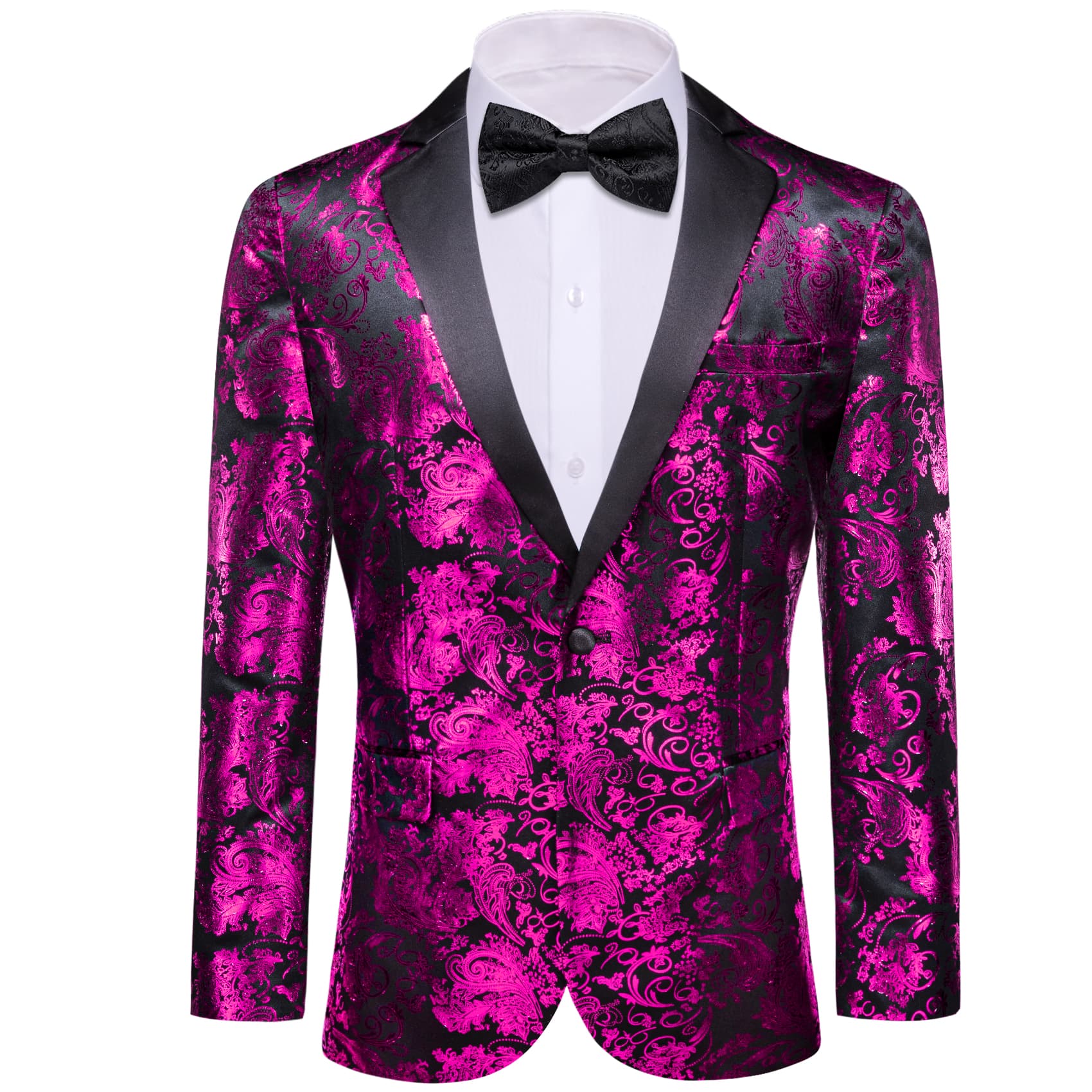 Notched Lapel Suit Men's Shocking Pink Party Suit Blazer