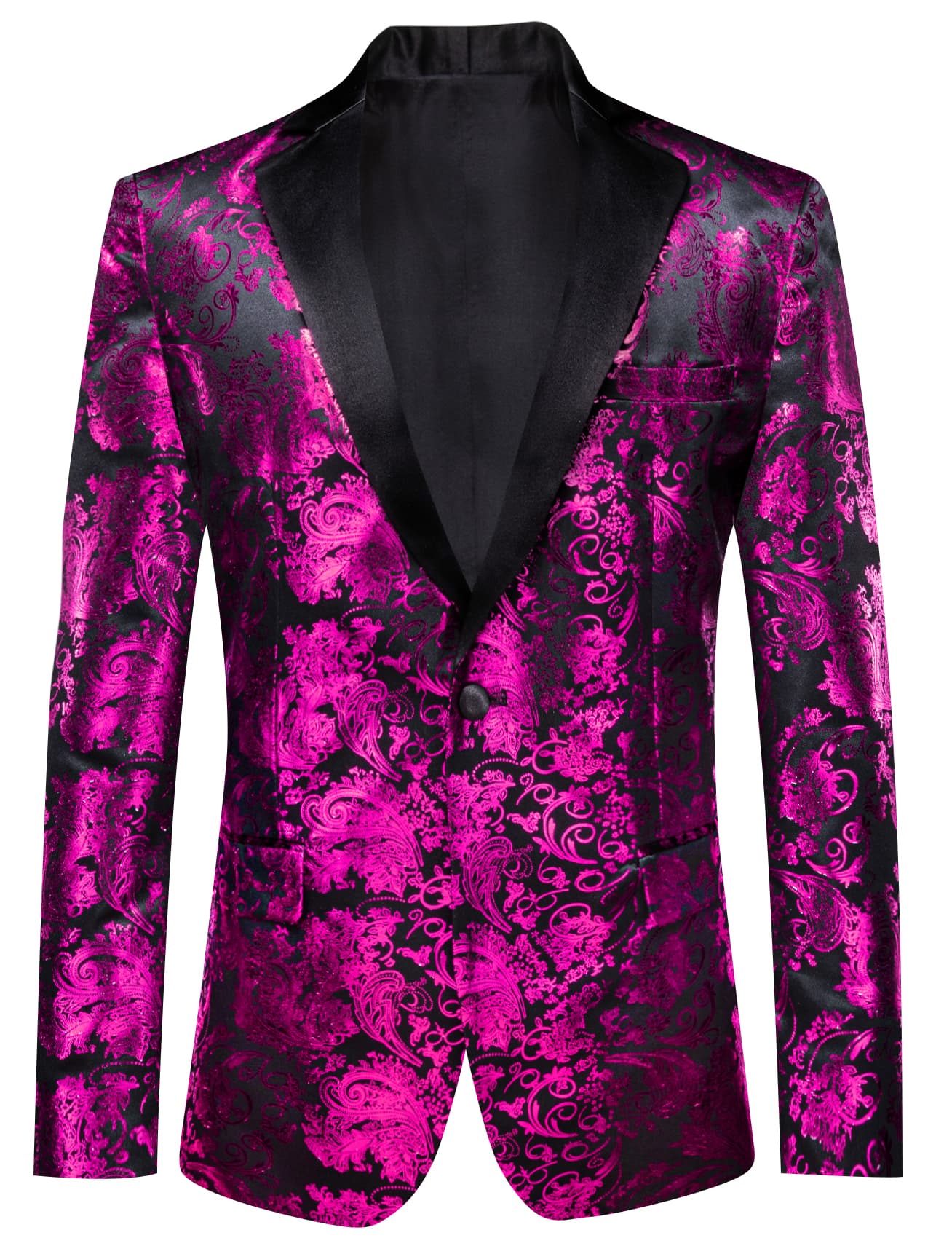 Notched Lapel Suit Men's Shocking Pink Party Suit Blazer