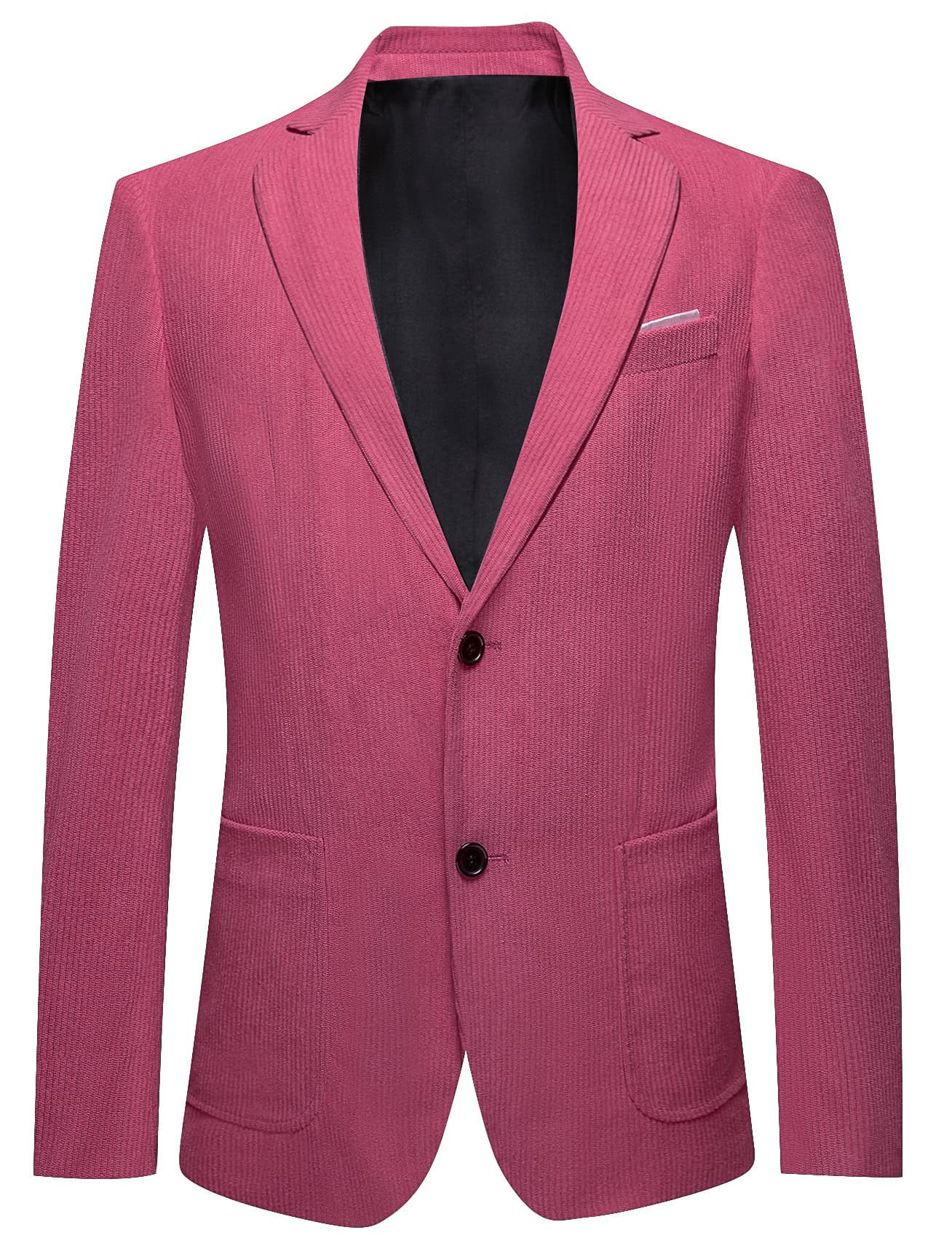 Corduroy Suit Raspberry Rose Pink Notched Lapel Men's Top