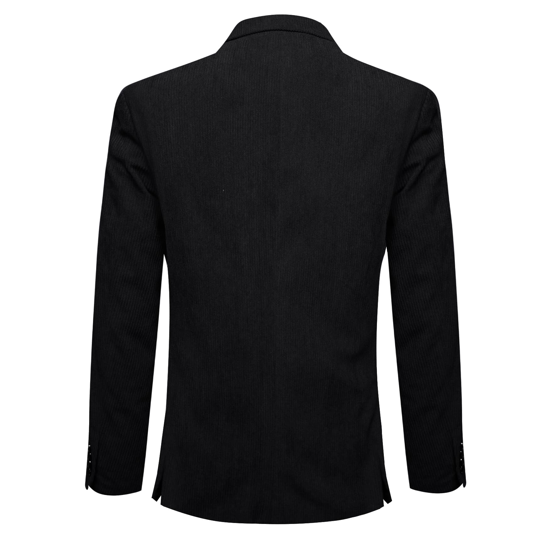 Black Wedding Suit Solid Mens Notched Lapel Corduroy Top