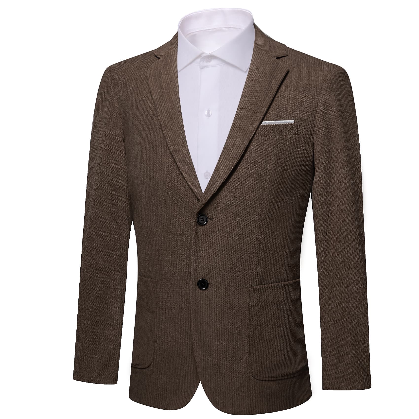 brown suit