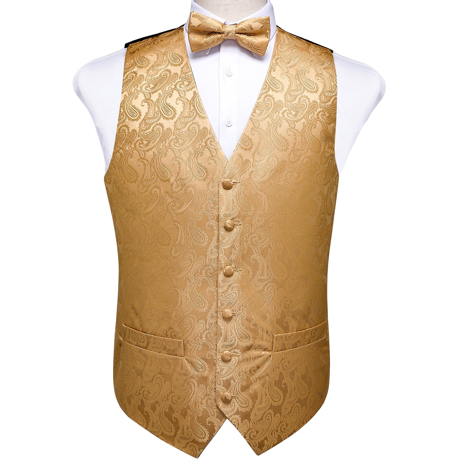 gold vest and tie set